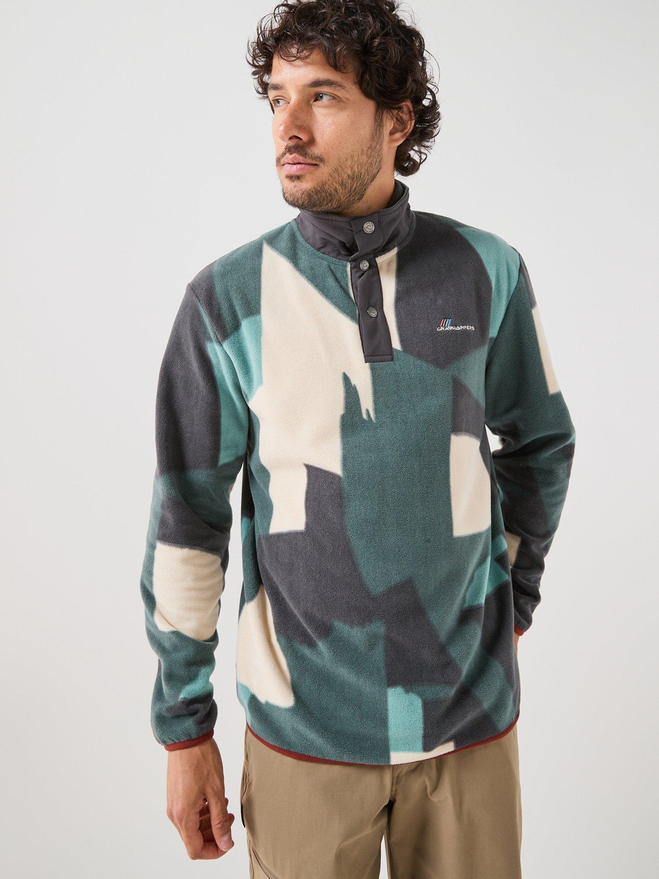 Image 6 of 6 of Craghoppers Mens Dewlish II Microfleece Stud Neck Overhead Fleece - Green Ridge