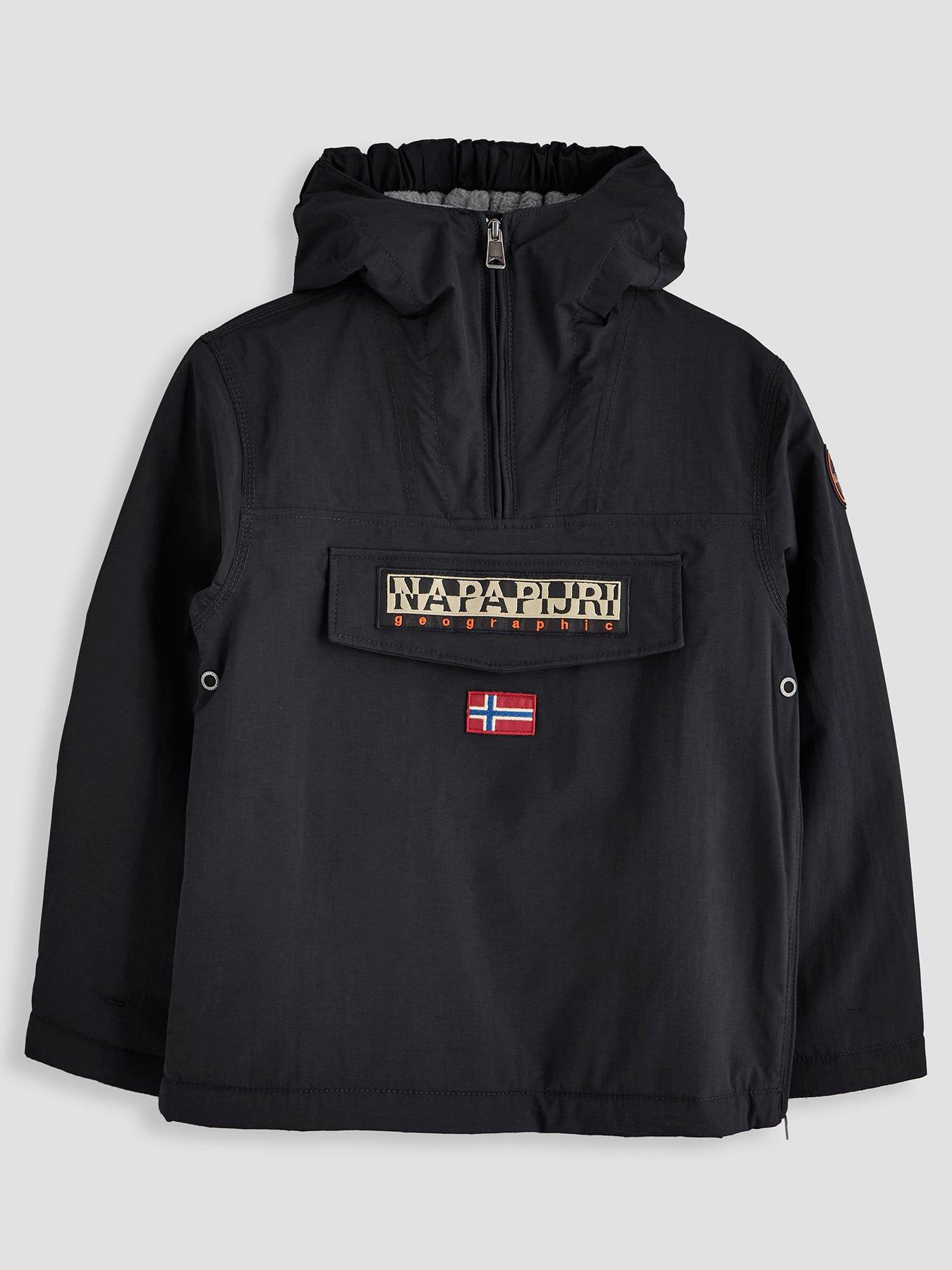Image 1 of 4 of NAPAPIJRI Boys Rainforest Half-Zip Hooded Jacket - Black