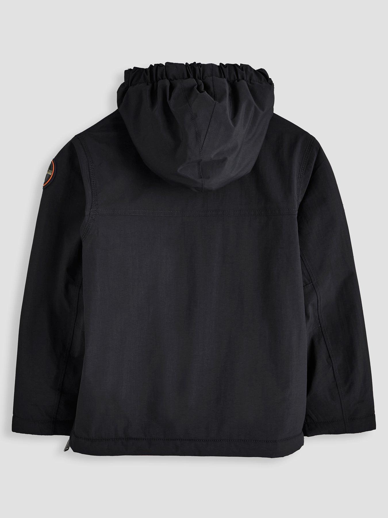 Image 2 of 4 of NAPAPIJRI Boys Rainforest Half-Zip Hooded Jacket - Black