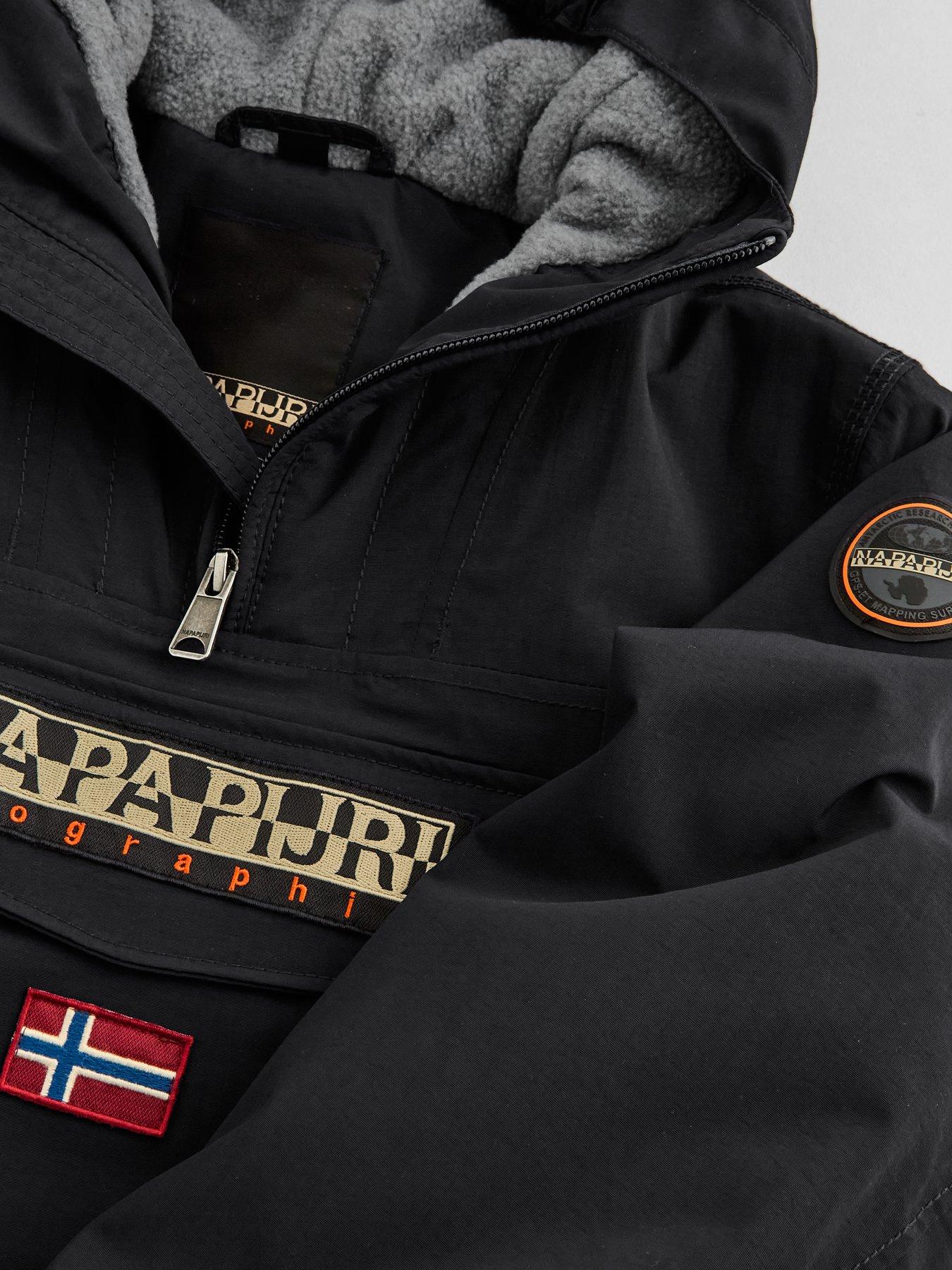 Image 3 of 4 of NAPAPIJRI Boys Rainforest Half-Zip Hooded Jacket - Black