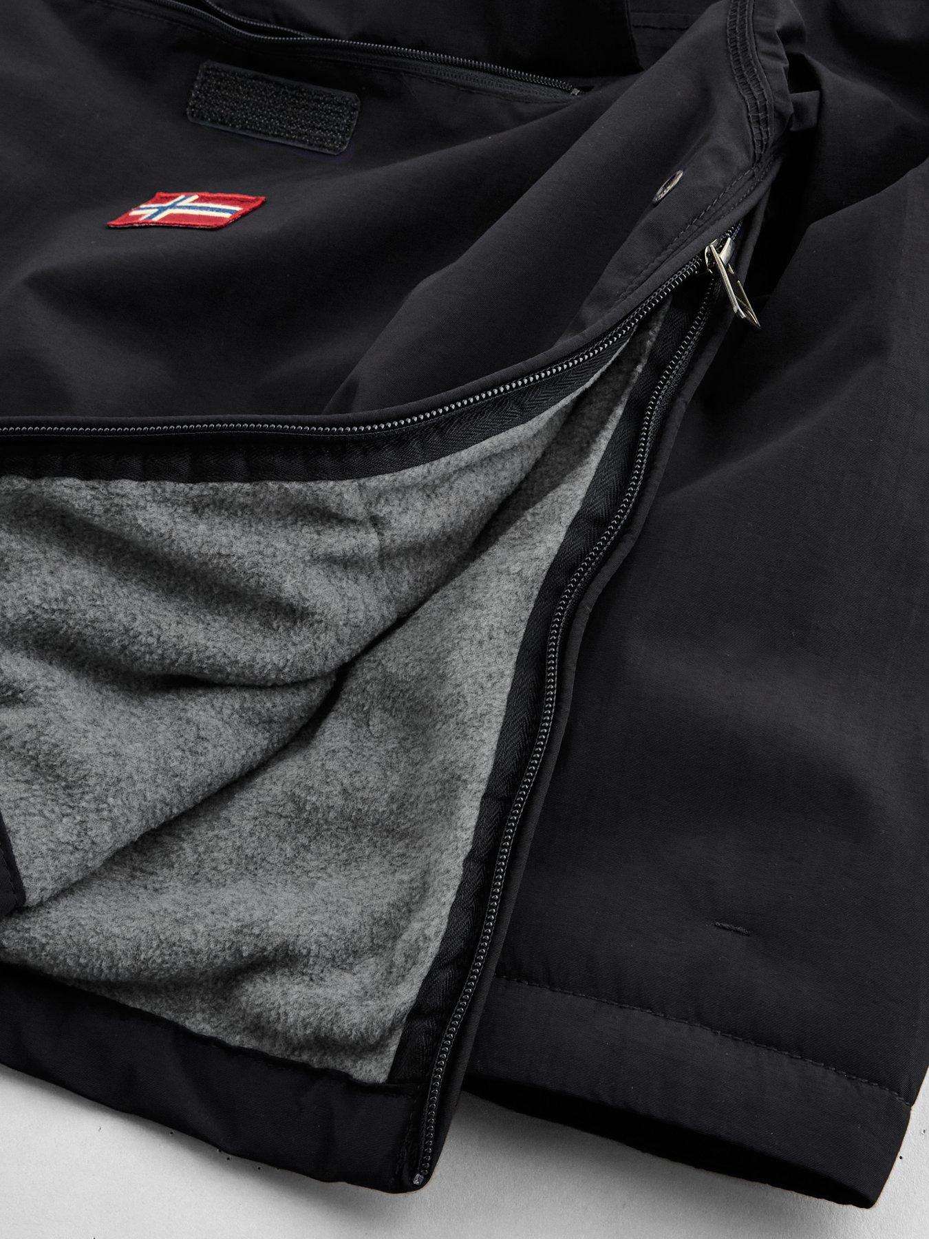 Image 4 of 4 of NAPAPIJRI Boys Rainforest Half-Zip Hooded Jacket - Black