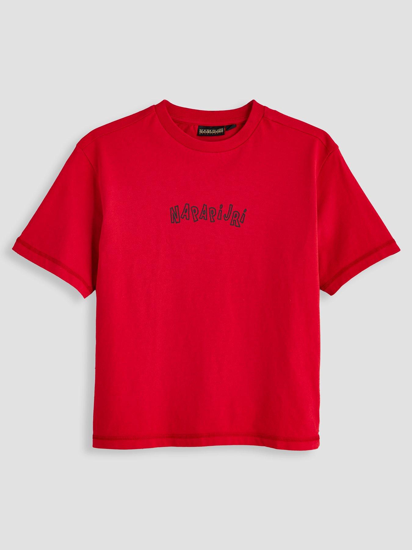 Image 1 of 4 of NAPAPIJRI Boys Logo Graphic T-Shirt - Red