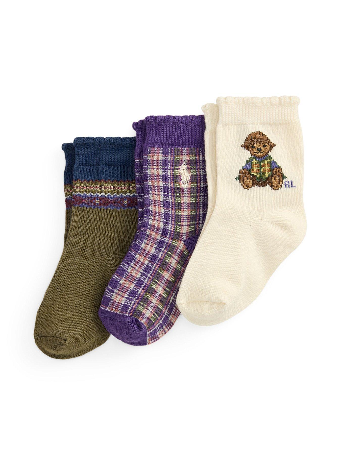 Polo Ralph Lauren Polo Bear Crew Sock 3-Pack Set - Multi