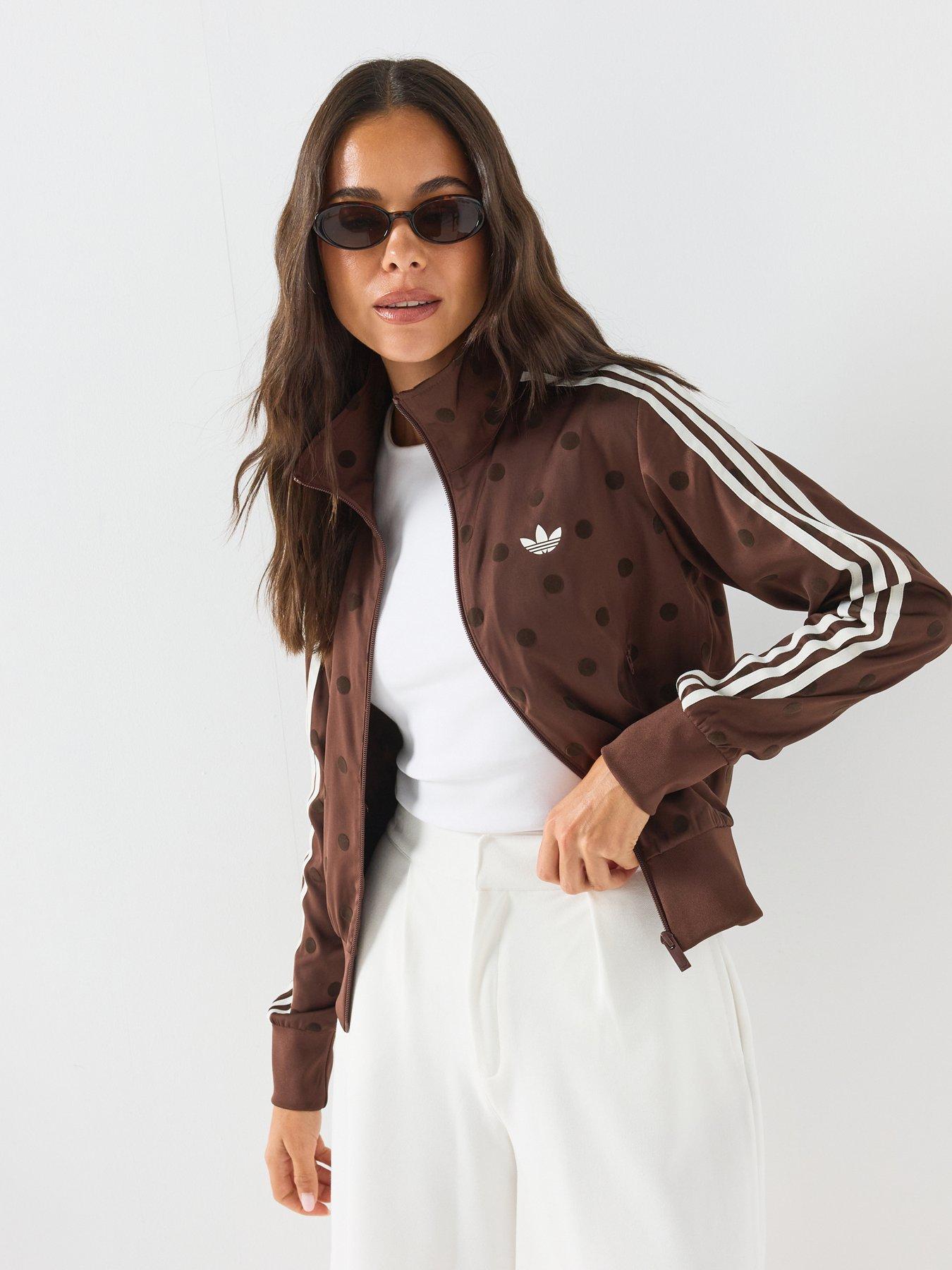 adidas Originals Womens Satin Polka Dot Track Top - Brown