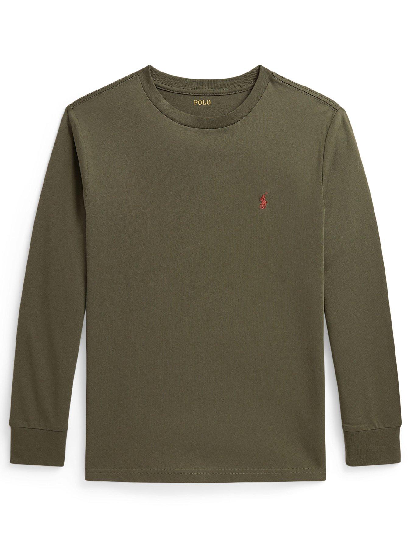 Polo Ralph Lauren Boys Classic Logo Long Sleeve T-shirt - Khaki