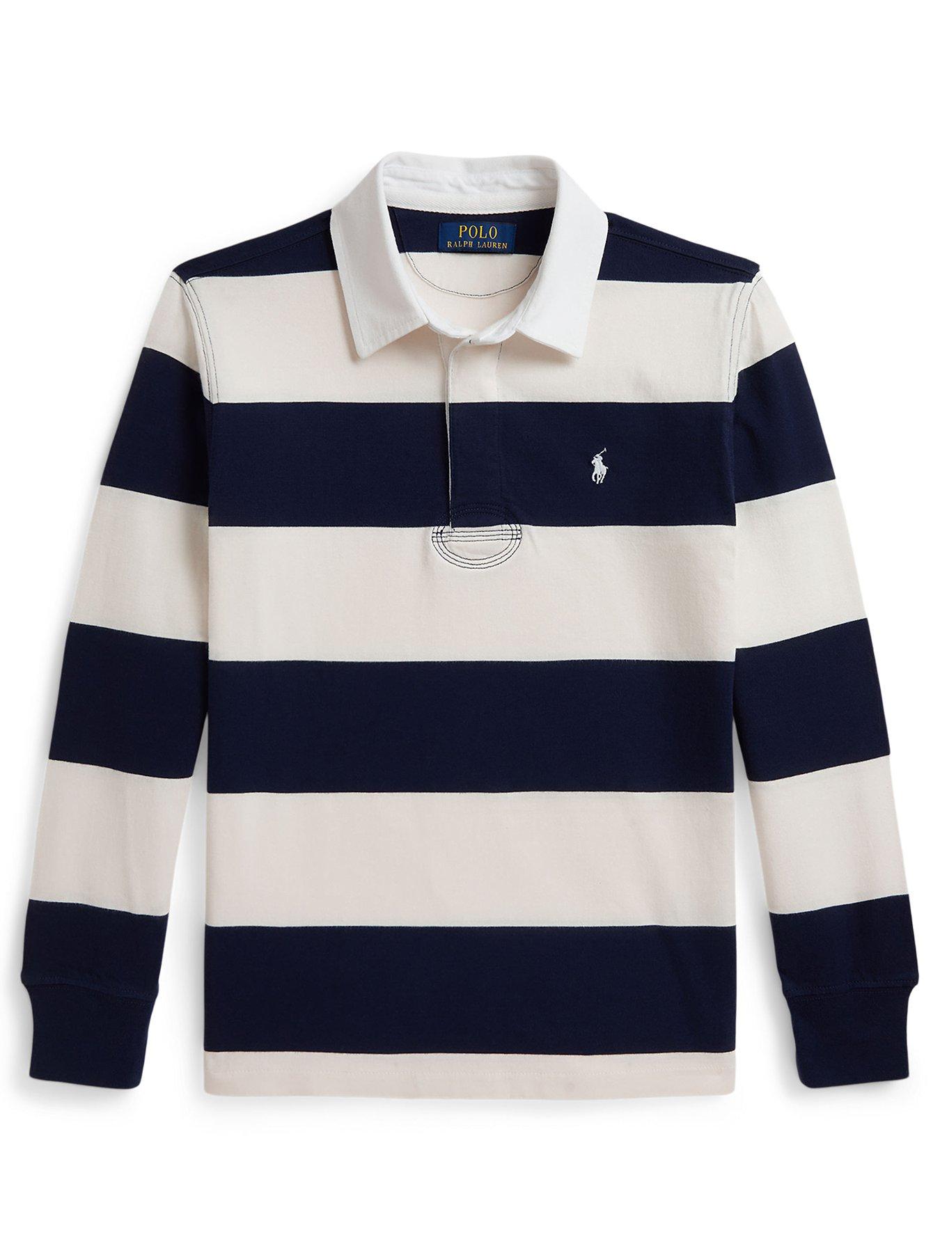 Polo Ralph Lauren Boys Stripe Rugby Shirt - Navy