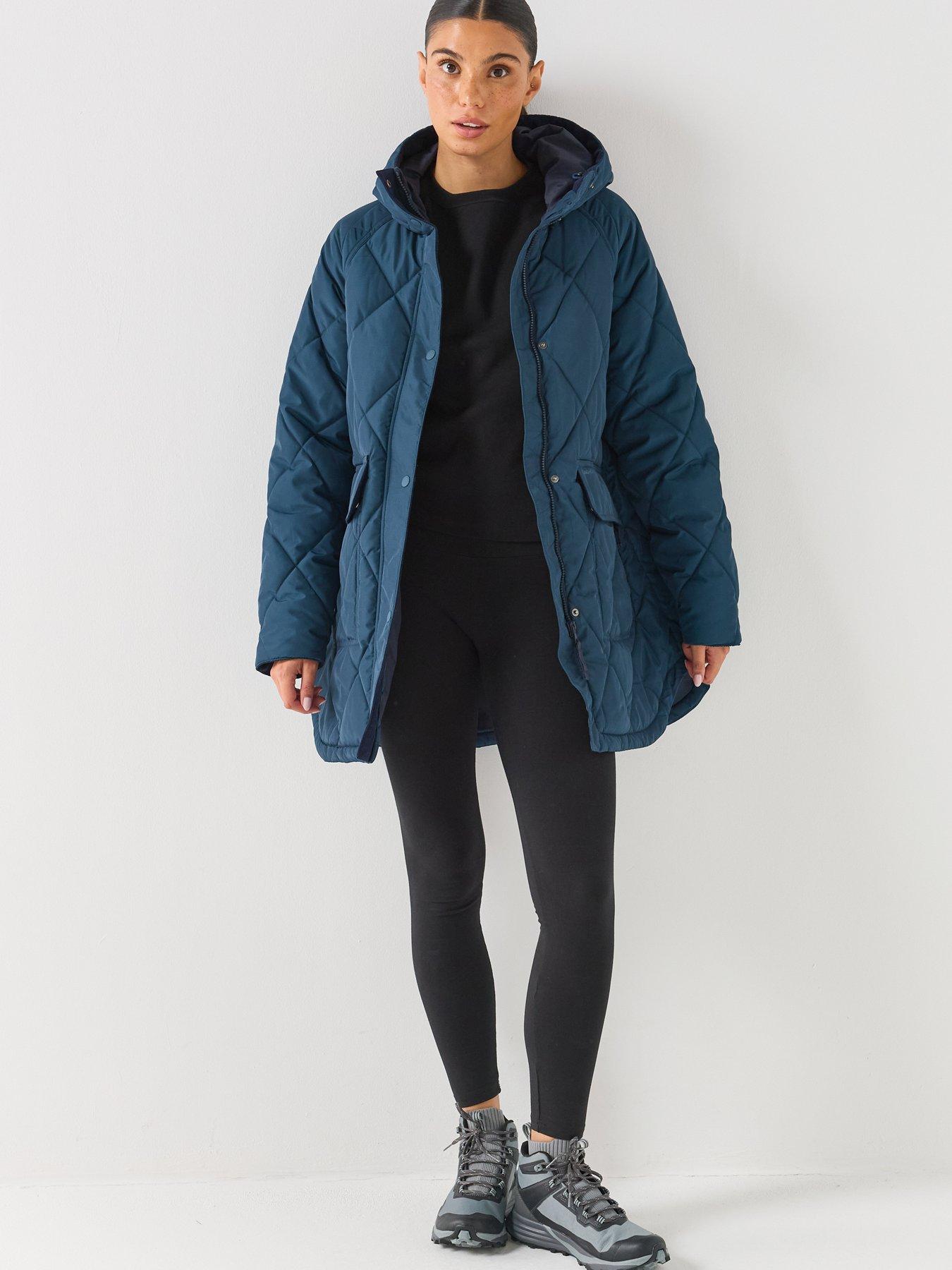 Image 1 of 6 of Craghoppers Womens Sweetgrass Hooded Quilted Longline Jacket - Blue