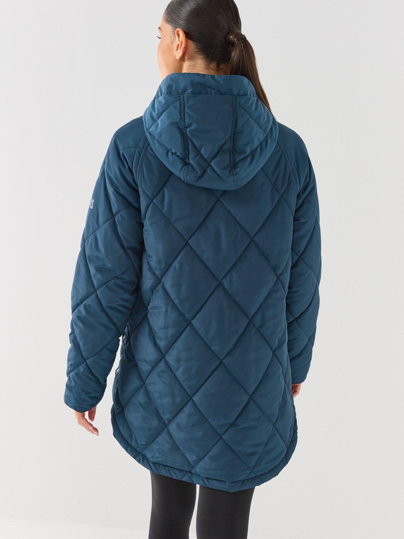 Image 2 of 6 of Craghoppers Womens Sweetgrass Hooded Quilted Longline Jacket - Blue