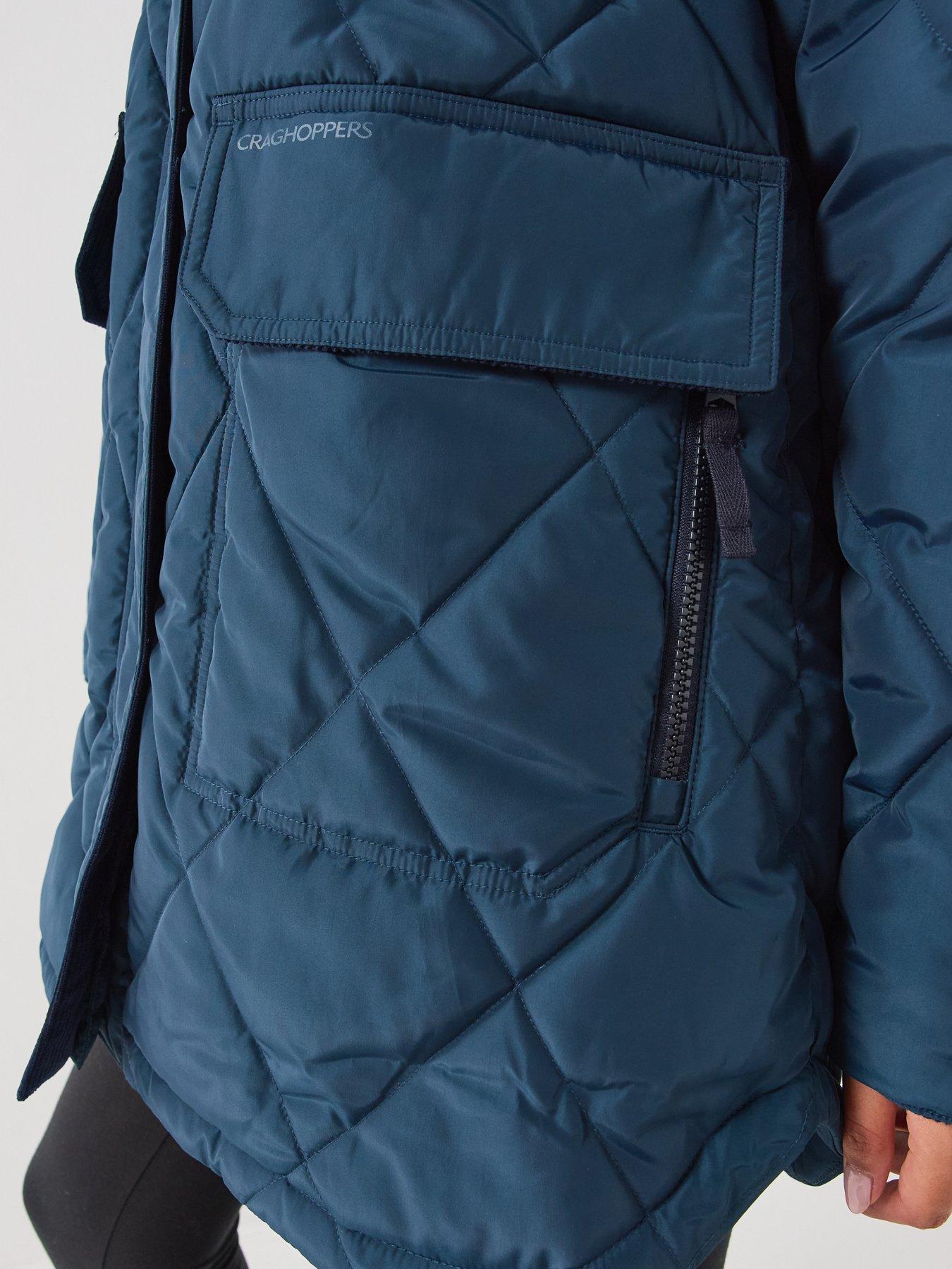 Image 4 of 6 of Craghoppers Womens Sweetgrass Hooded Quilted Longline Jacket - Blue