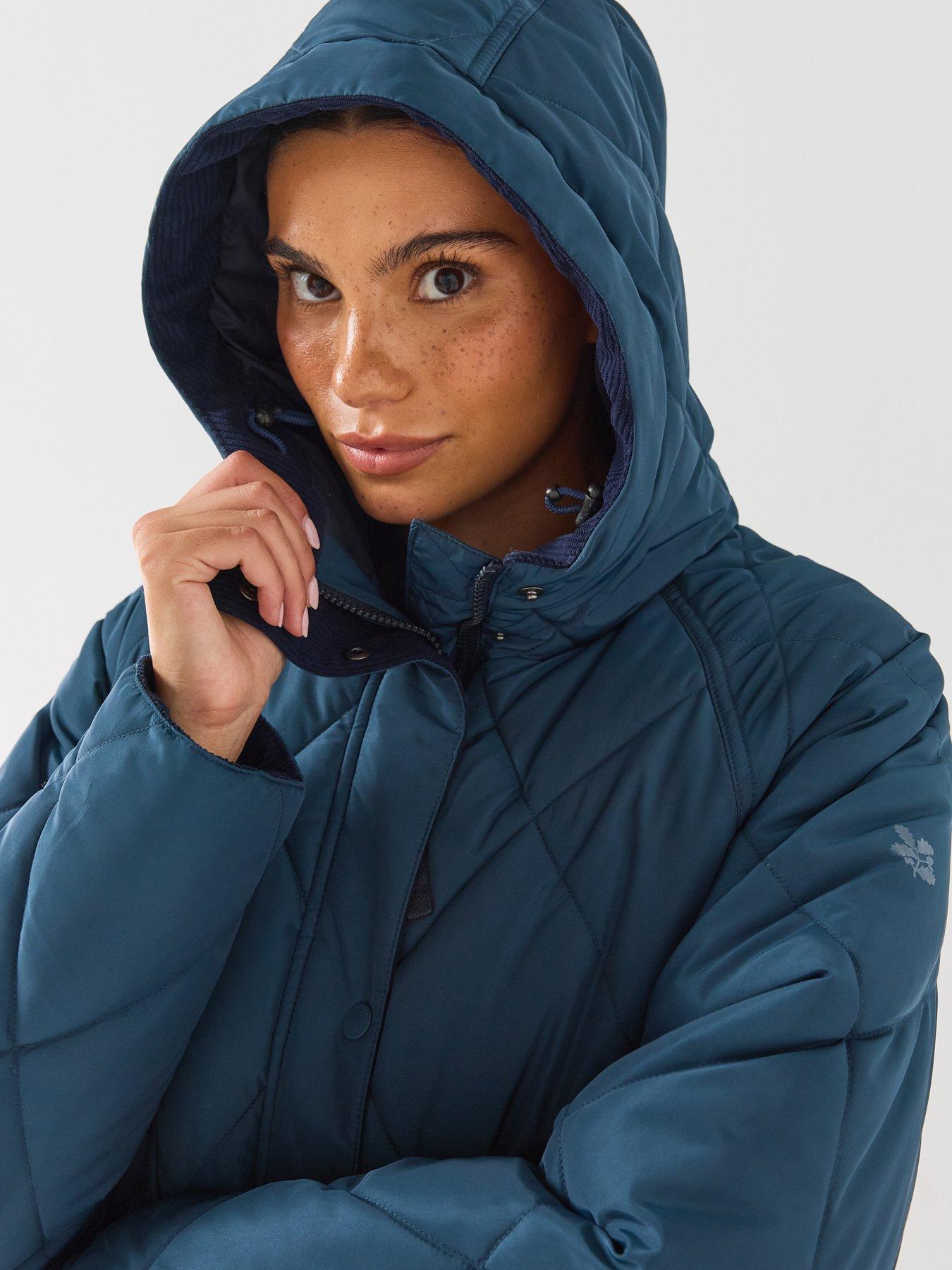 Image 5 of 6 of Craghoppers Womens Sweetgrass Hooded Quilted Longline Jacket - Blue