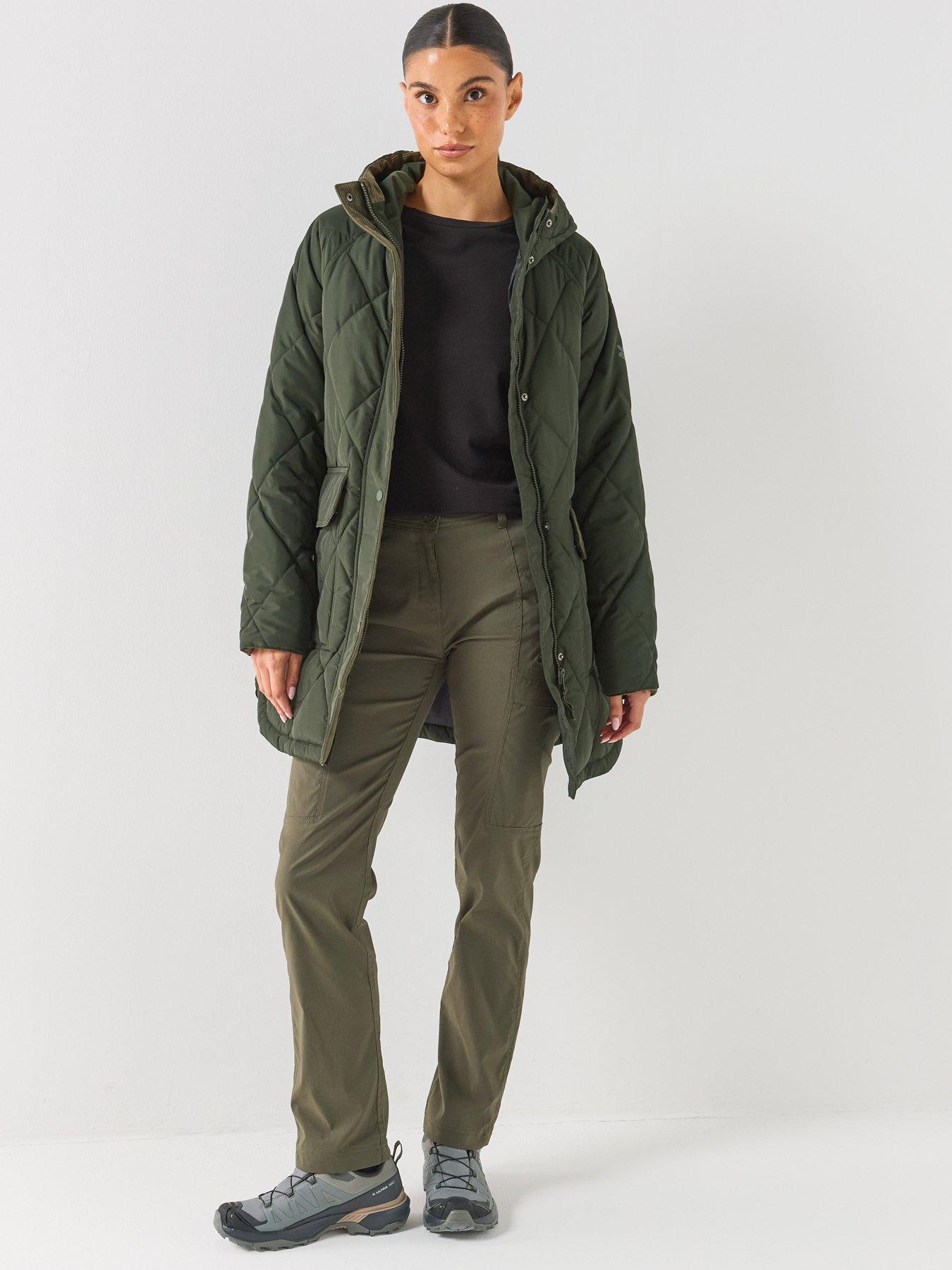 Image 1 of 6 of Craghoppers Womens National Trust Hooded Quilted Longline Jacket - Sweetgrass