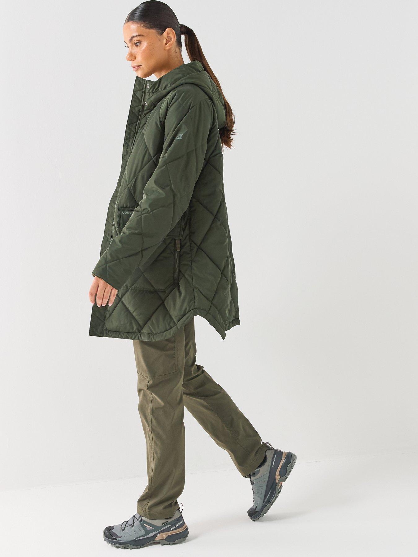 Image 3 of 6 of Craghoppers Womens National Trust Hooded Quilted Longline Jacket - Sweetgrass