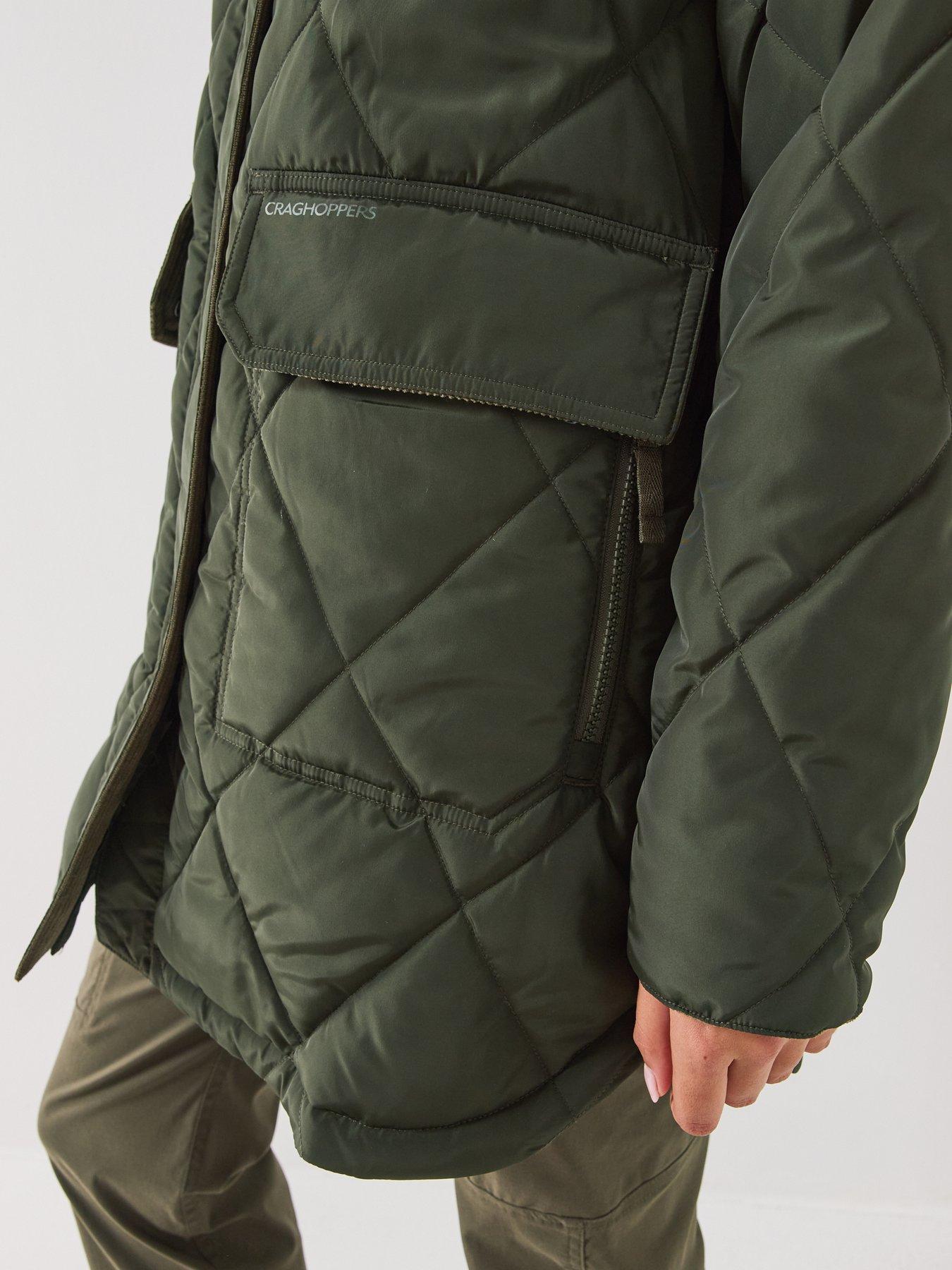 Image 4 of 6 of Craghoppers Womens National Trust Hooded Quilted Longline Jacket - Sweetgrass