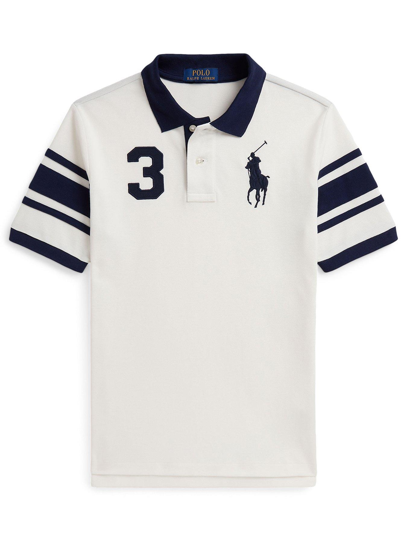 Polo Ralph Lauren Boys Stripe Short Sleeve Polo Shirt - Cream