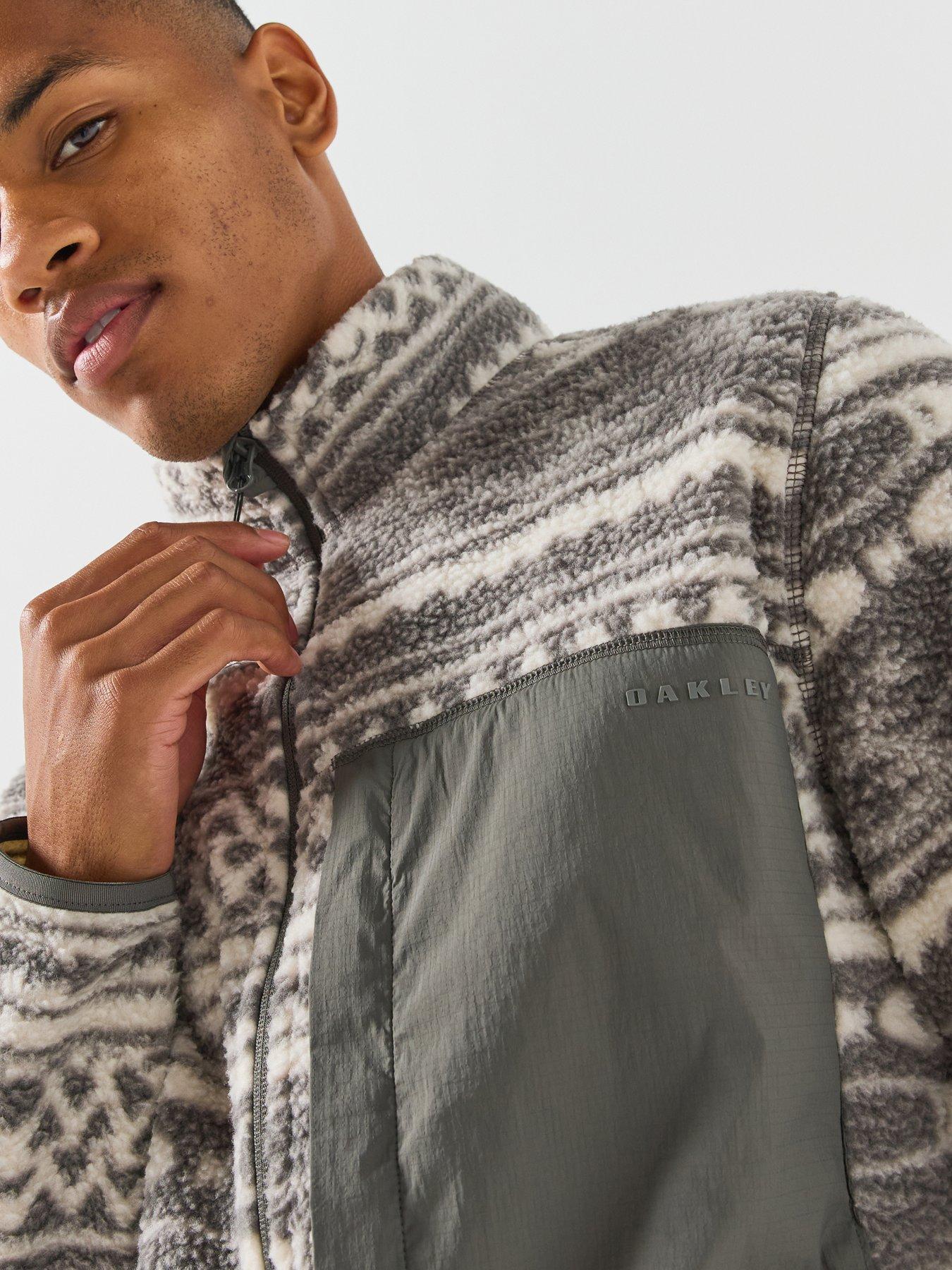 Image 5 of 5 of Oakley Mens Snowdrift Mountain Fire Sherpa Printed Fleece - Black/grey