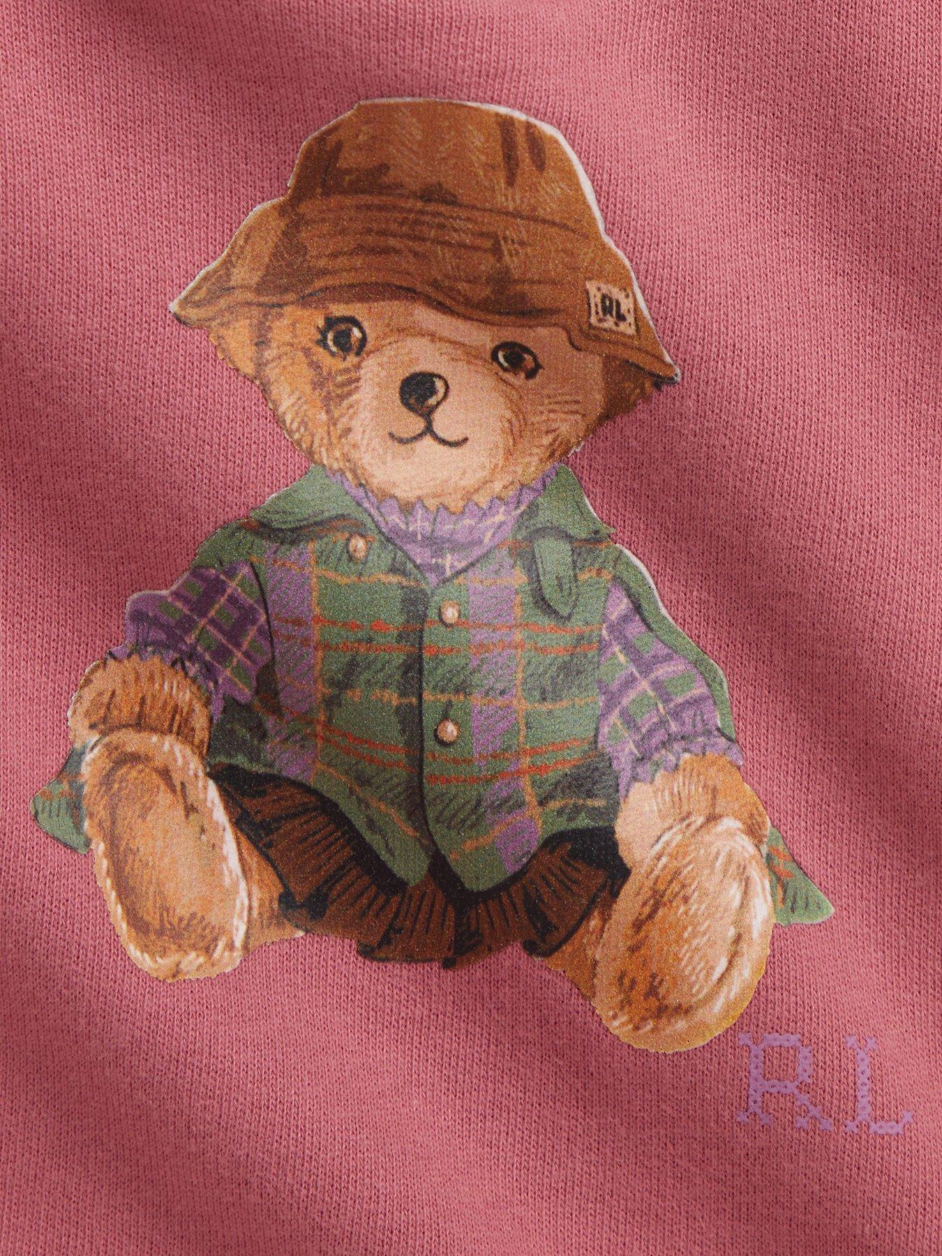 Image 3 of 3 of Polo Ralph Lauren Baby Girls Bear Sweatshirt - Pink