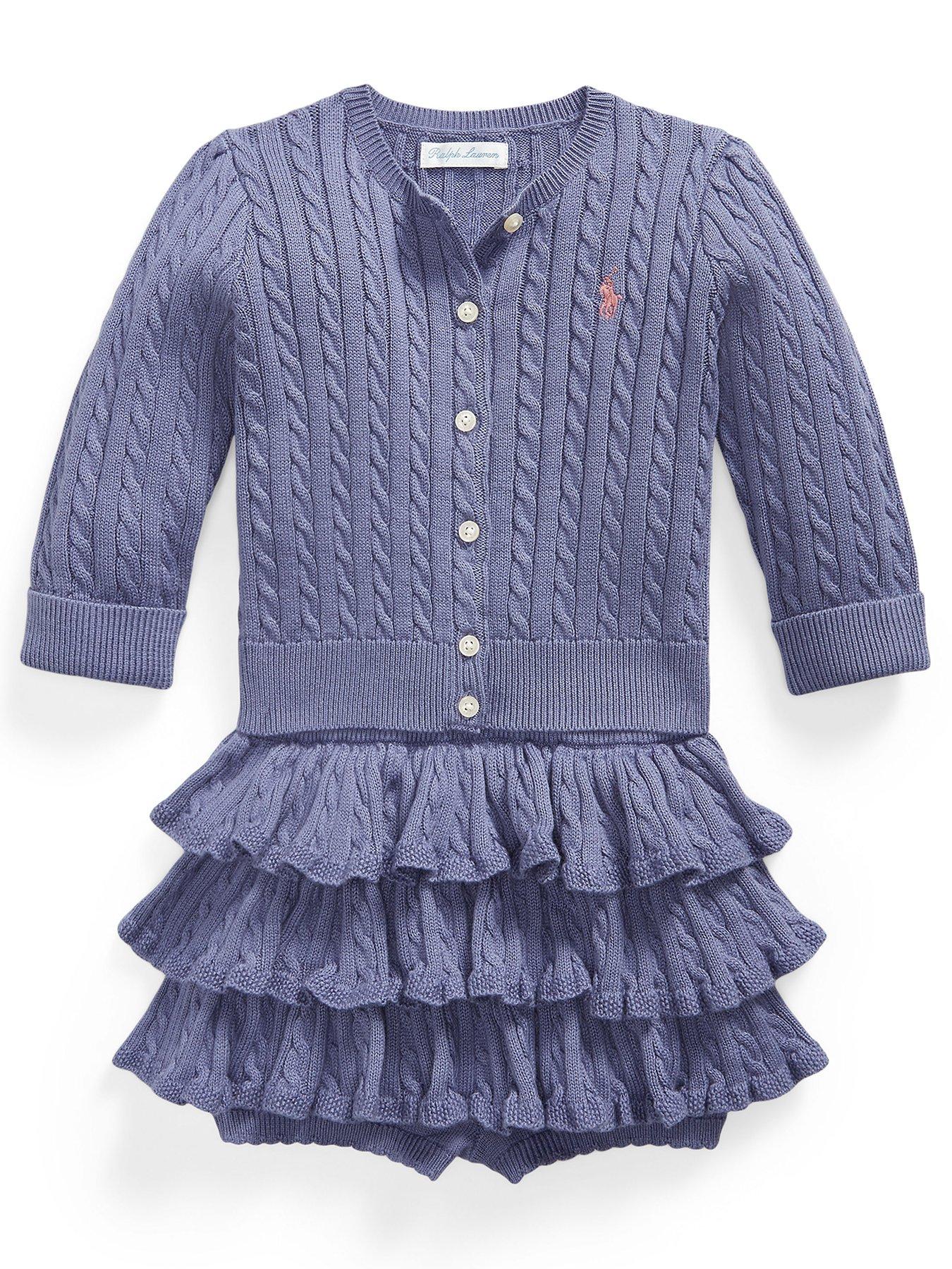 Polo Ralph Lauren Baby Girls Cable Knit Skirt Set - Purple