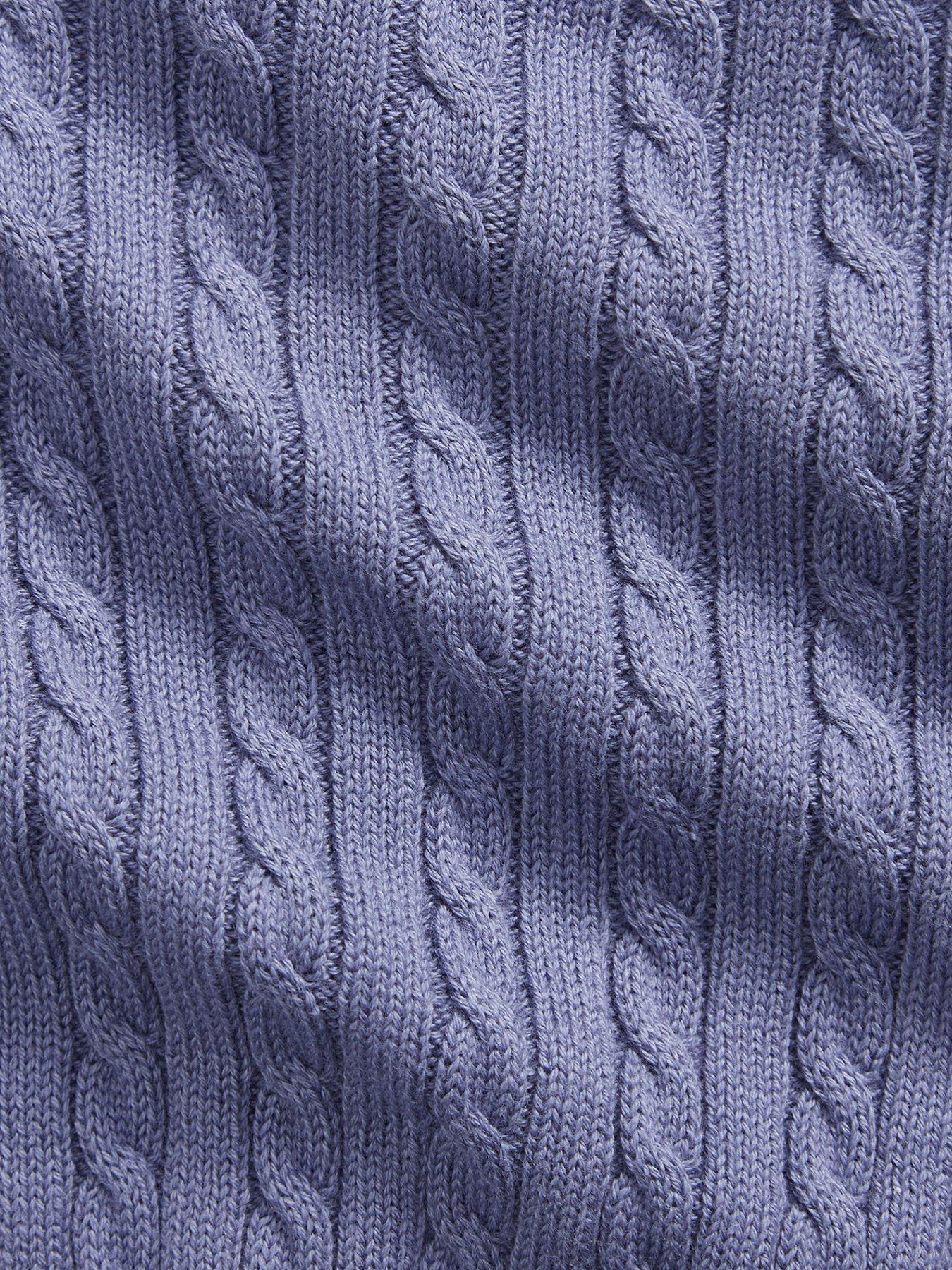 Image 3 of 3 of Polo Ralph Lauren Baby Girls Cable Knit Skirt Set - Purple