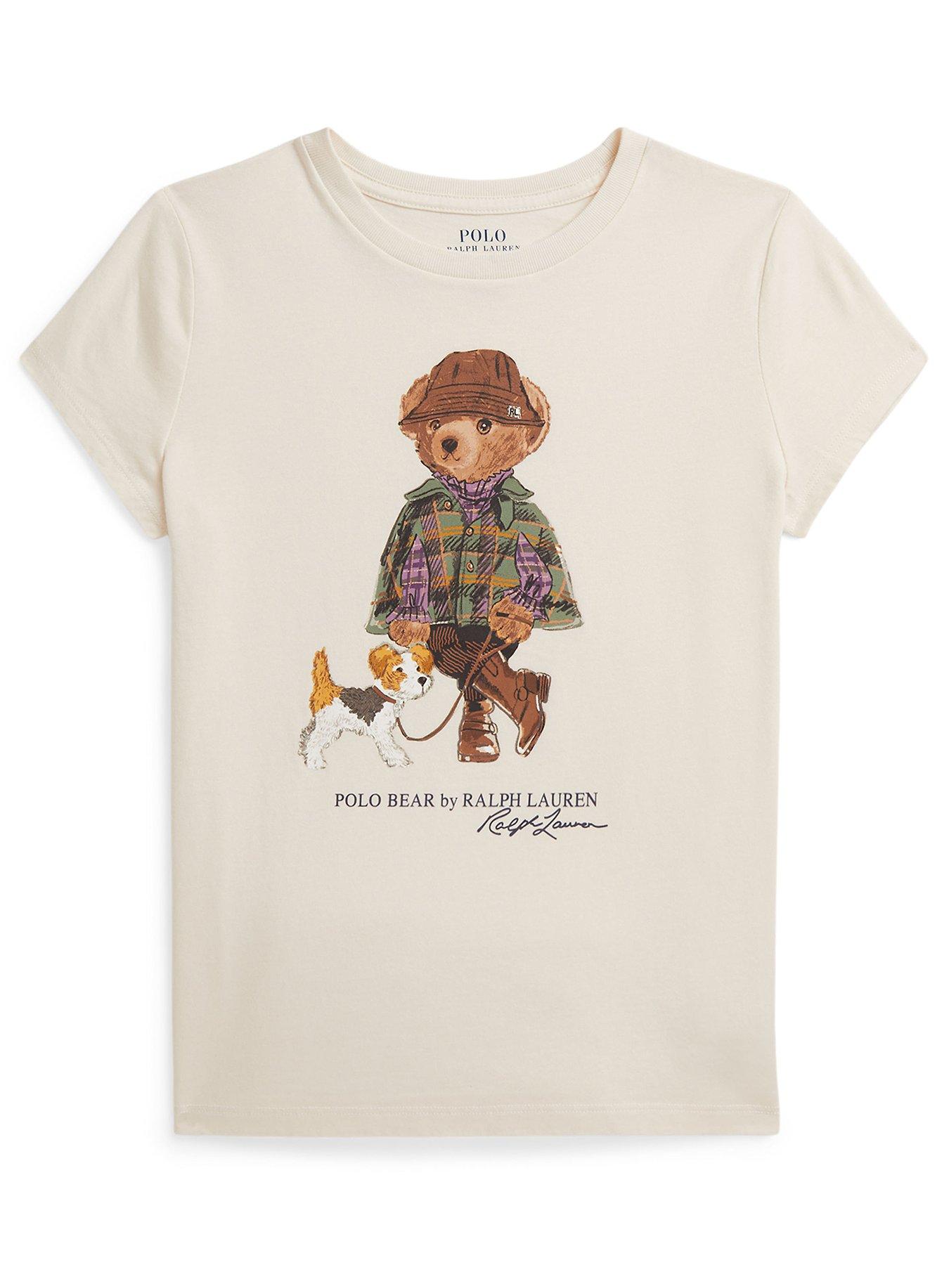 Image 1 of 2 of Polo Ralph Lauren Girls Bear Short Sleeve T-shirt - Cream