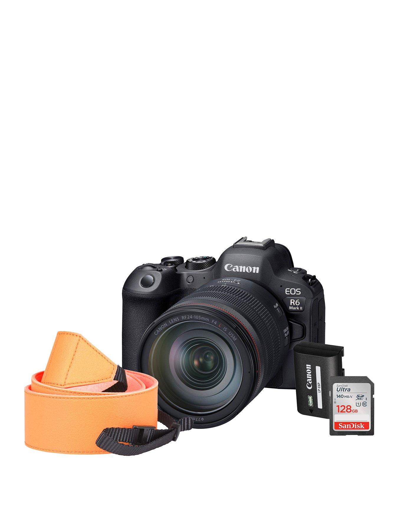 Canon Canon EOS R6 Mark II Camera Kit inc RF 24-105 F4L IS USM Lens, Additional LP-EP6 Battery, 128Gb SD Card  &  Neck Strap