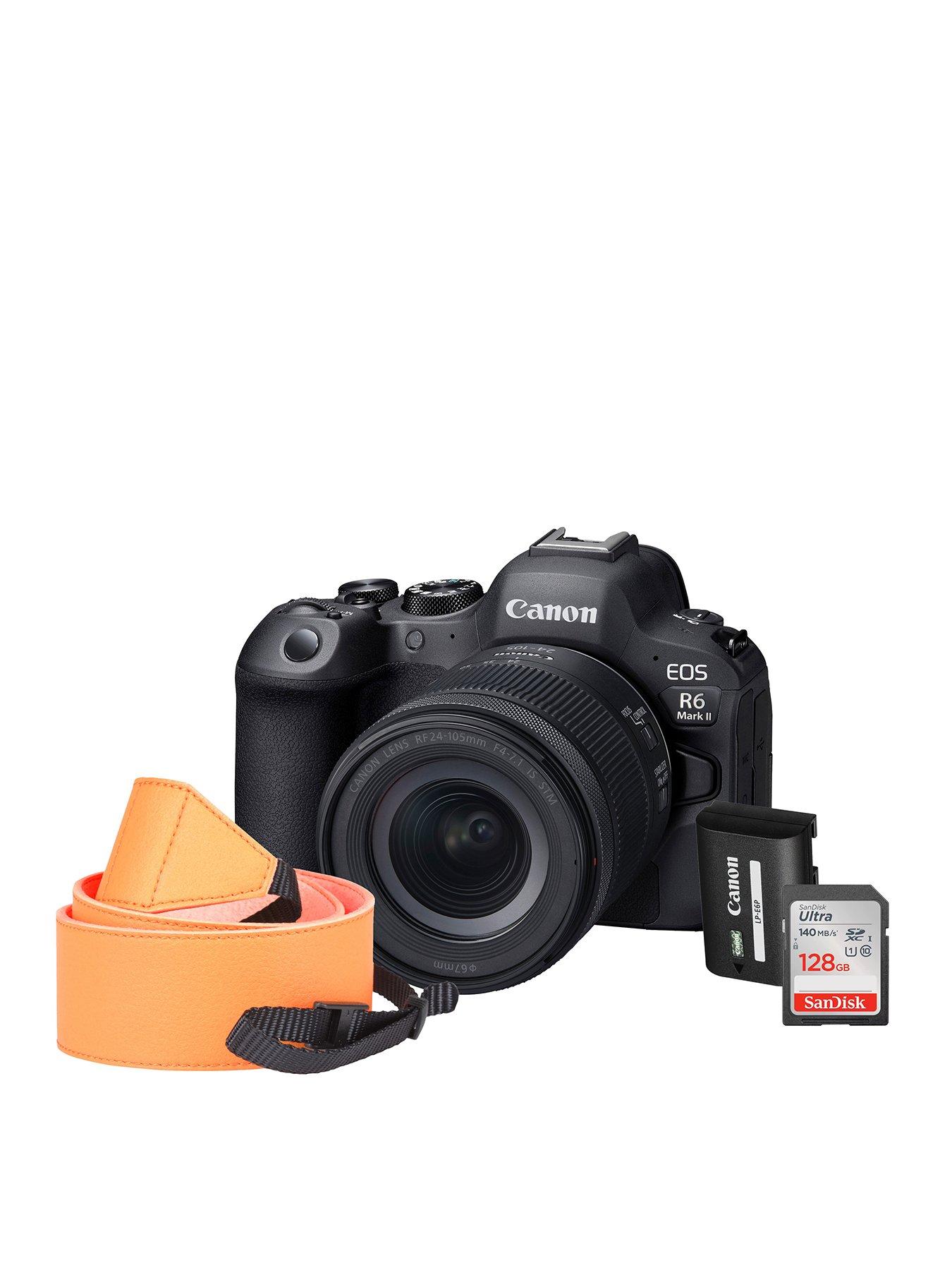 Canon Canon EOS R6 Mark II Camera Kit inc RF 24-105 F4-7.1 IS STM Lens, Additional LP-EP6 Battery, 128GB SD Card  &  Neck Strap