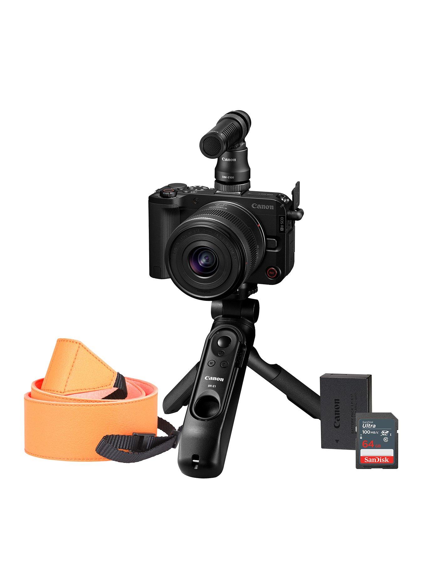 Canon Canon EOS R50 V Camera inc RF-S 14-30mm Lens, Creator Kit, Additional LP-E17 Battery, 64GB SD  &  Neck Strap