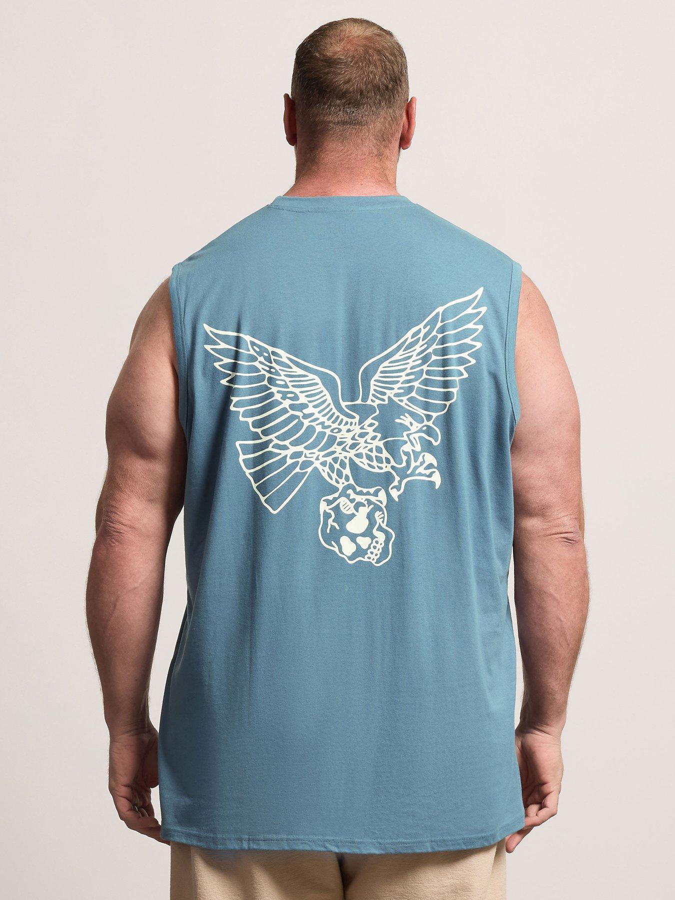 Image 2 of 4 of BadRhino Eagle Muscle Vest Extra Long - Blue