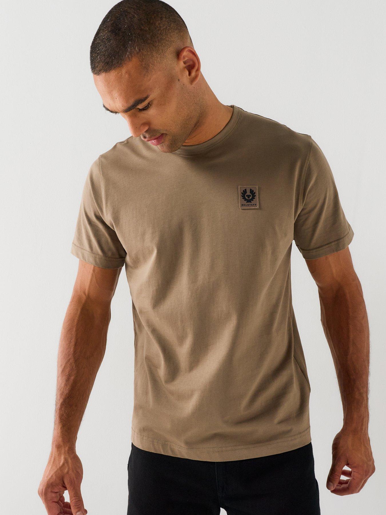 Belstaff Left Chest Patch Logo Regular Fit T-Shirt - Beige