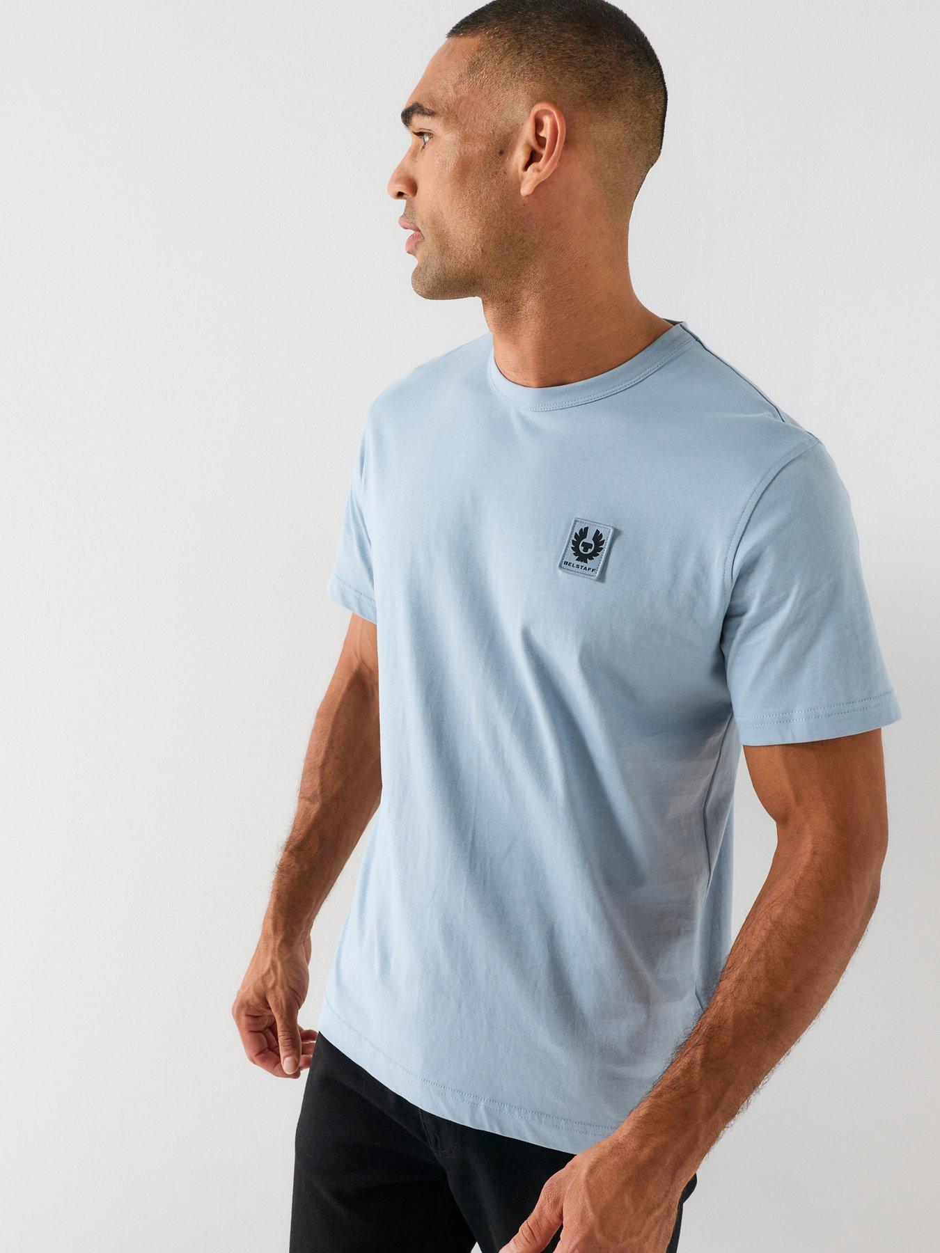 Belstaff Left Chest Patch Logo Regular Fit T-Shirt - Light Blue