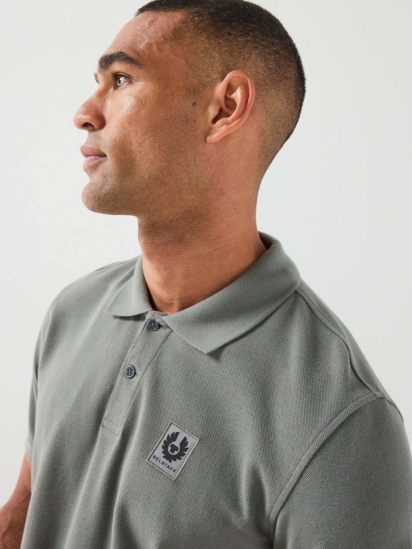 Image 5 of 6 of Belstaff Left Chest Patch Logo Polo Shirt - Grey