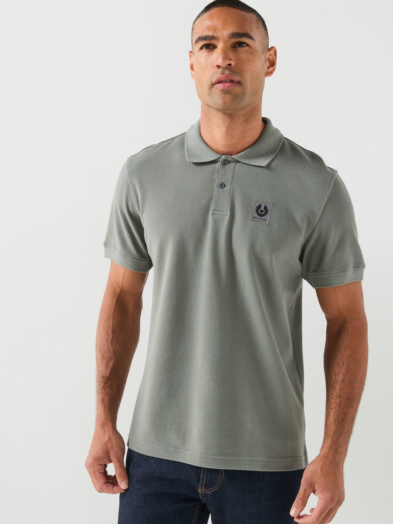 Image 6 of 6 of Belstaff Left Chest Patch Logo Polo Shirt - Grey