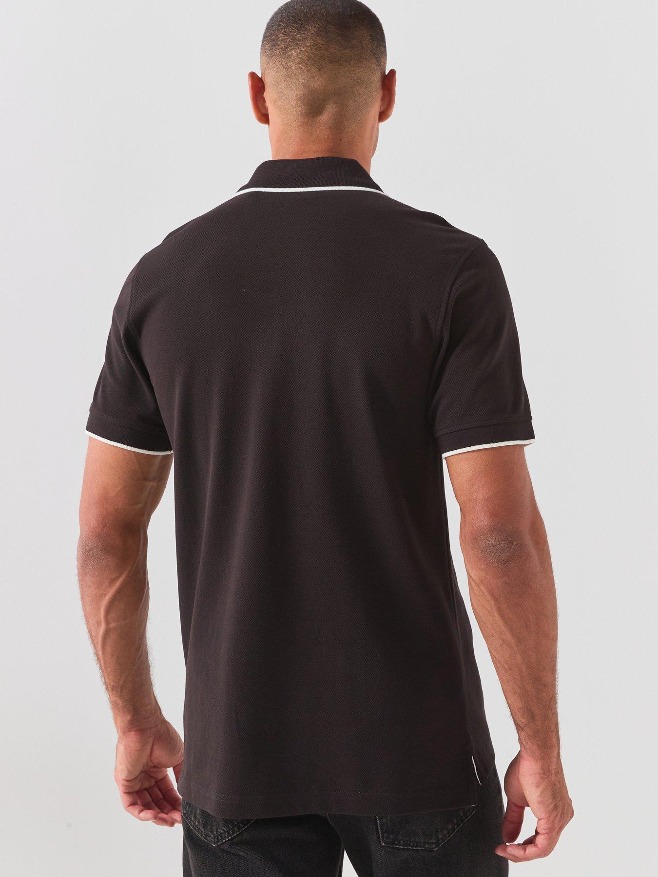 Image 2 of 6 of Belstaff Patch Logo Tipped Polo Shirt - Black