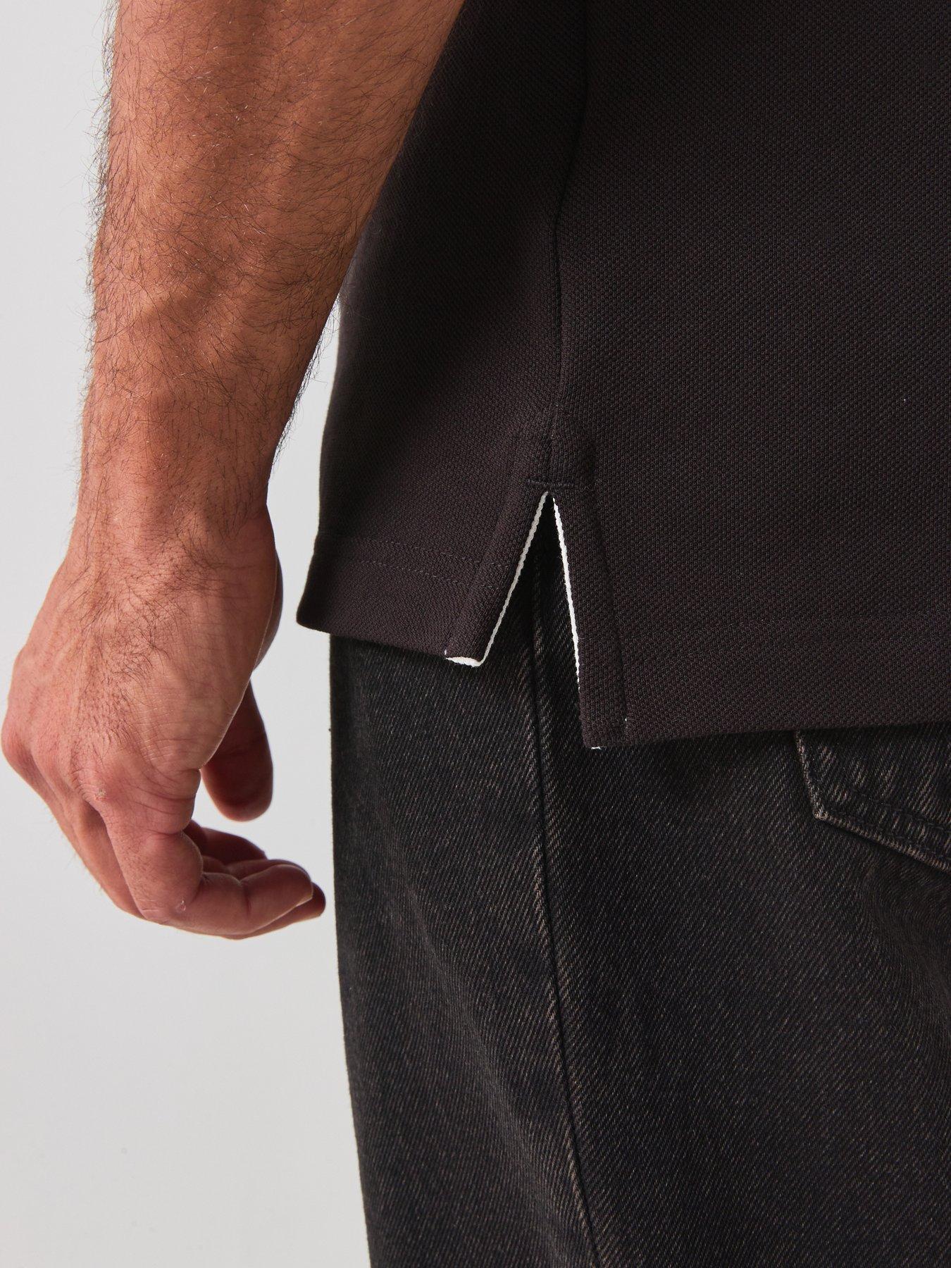 Image 5 of 6 of Belstaff Patch Logo Tipped Polo Shirt - Black