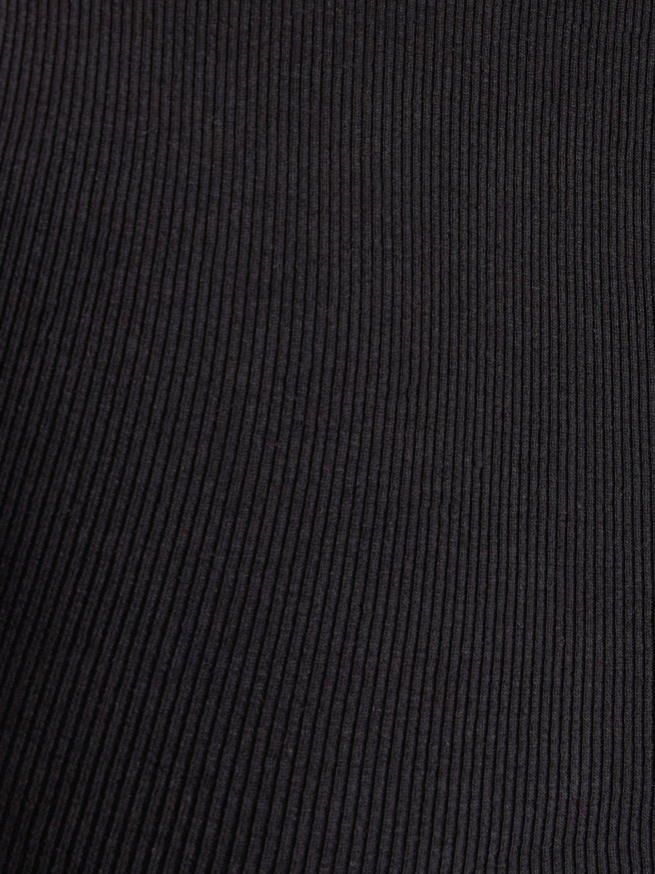 Image 5 of 5 of New Look Cotton Rich Slash Neck T-Shirt - Black