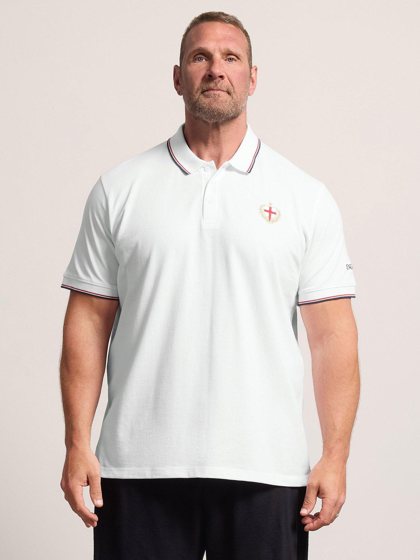 BadRhino Embroidered England Polo Shirt - White