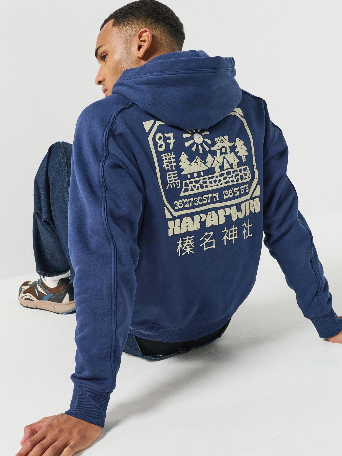 Image 1 of 6 of NAPAPIJRI Mens Teza Black Hoodie Tee - Navy
