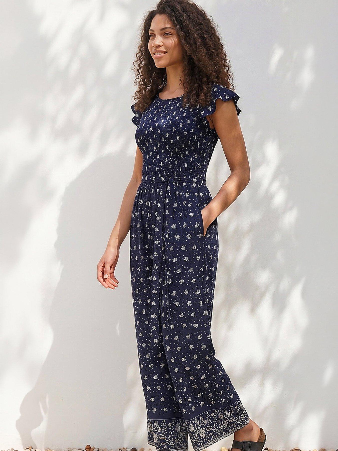 Image 1 of 4 of Roman Petite Frill Sleeve Jumpsuit