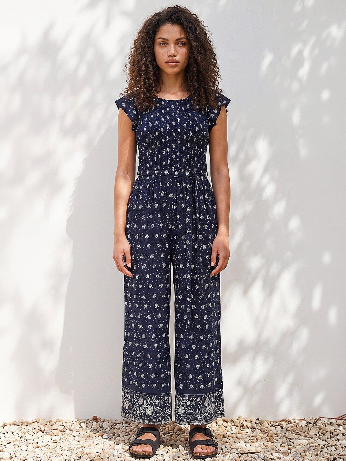 Image 4 of 4 of Roman Petite Frill Sleeve Jumpsuit