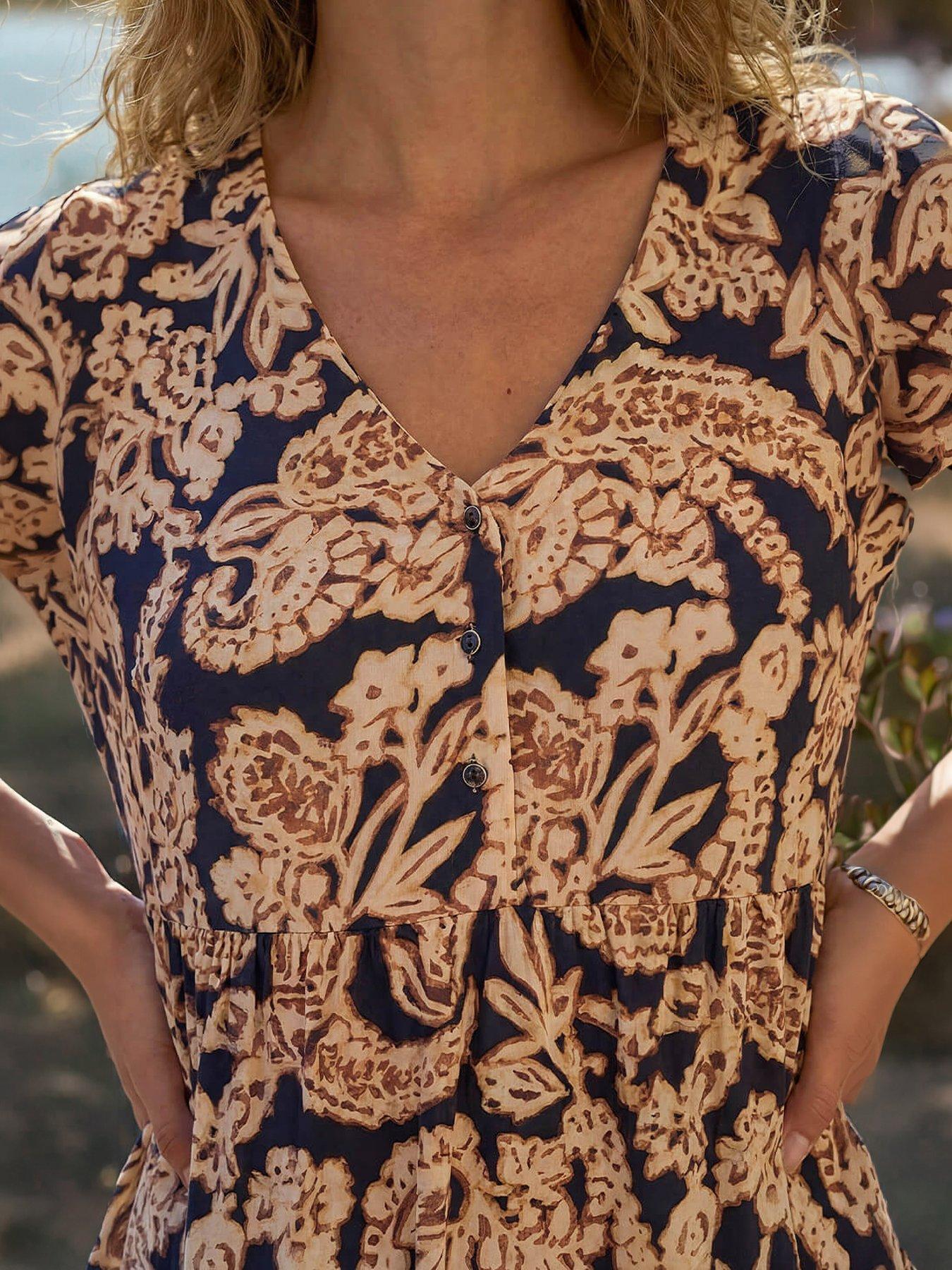 Image 2 of 4 of Roman Paisley Print Tunic Top