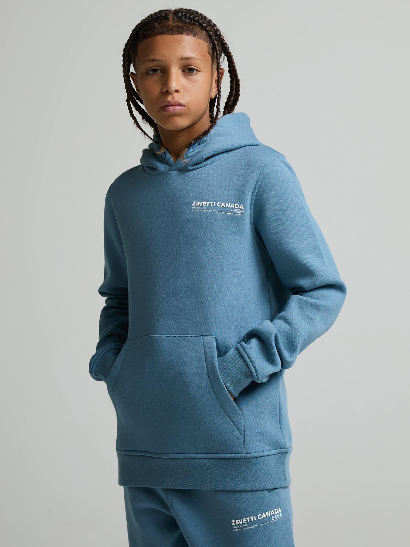 Image 1 of 6 of Zavetti Canada Kids' Dimara Overhead Hoodie with Kangaroo Pocket - Dark Grey