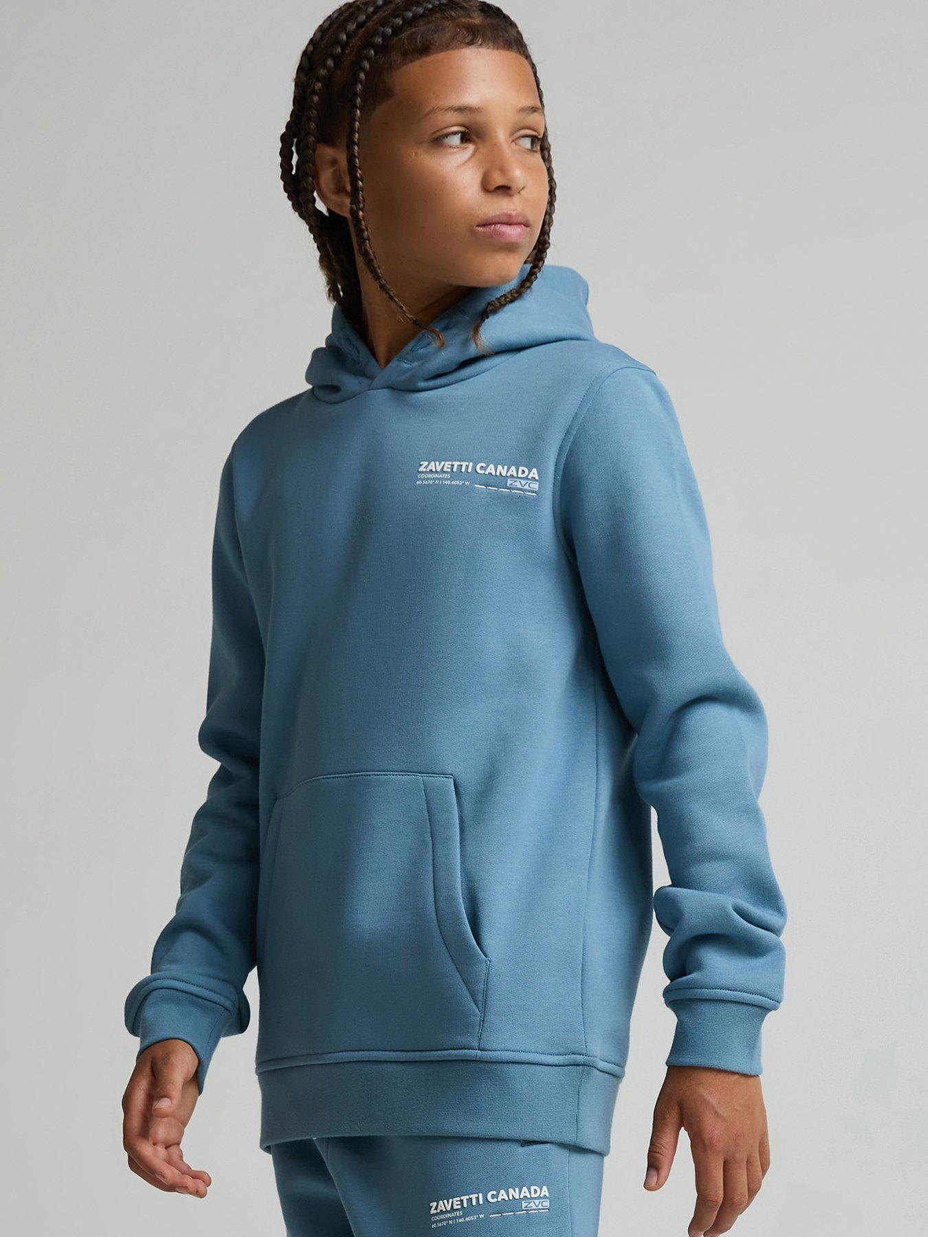 Image 2 of 6 of Zavetti Canada Kids' Dimara Overhead Hoodie with Kangaroo Pocket - Dark Grey
