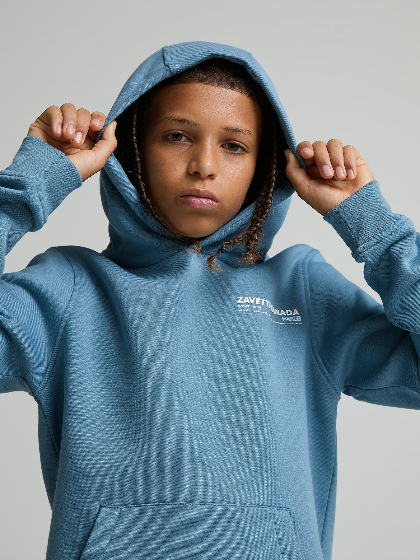 Image 6 of 6 of Zavetti Canada Kids' Dimara Overhead Hoodie with Kangaroo Pocket - Dark Grey