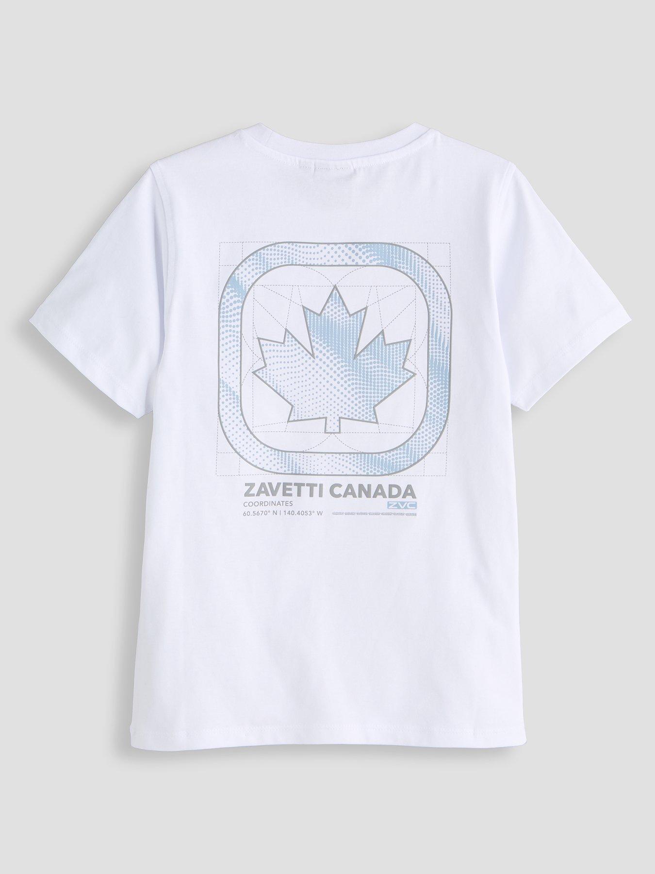 Image 2 of 4 of Zavetti Canada Boys Dimara Chest Logo Back Print T-Shirt - White