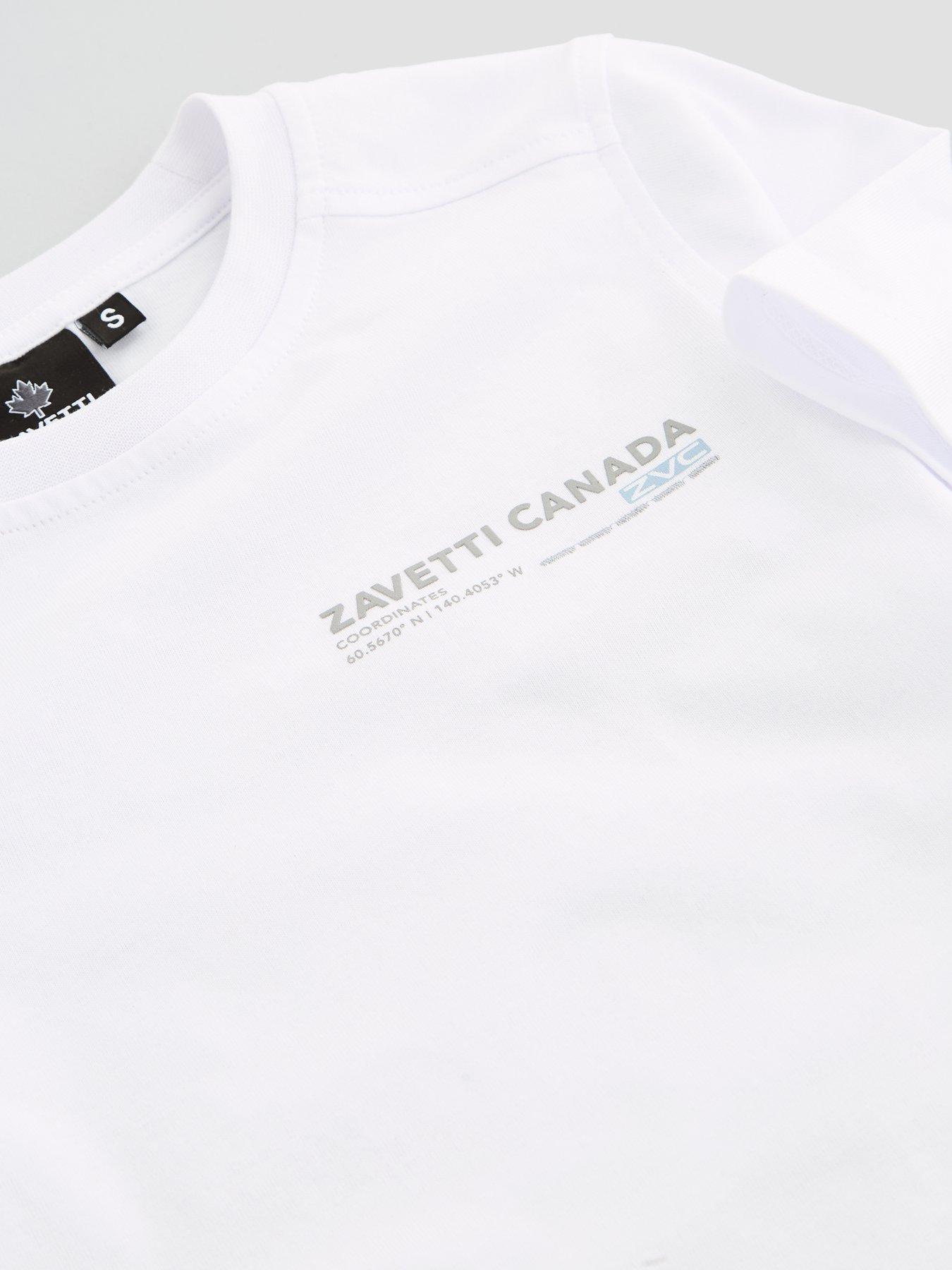 Image 3 of 4 of Zavetti Canada Boys Dimara Chest Logo Back Print T-Shirt - White