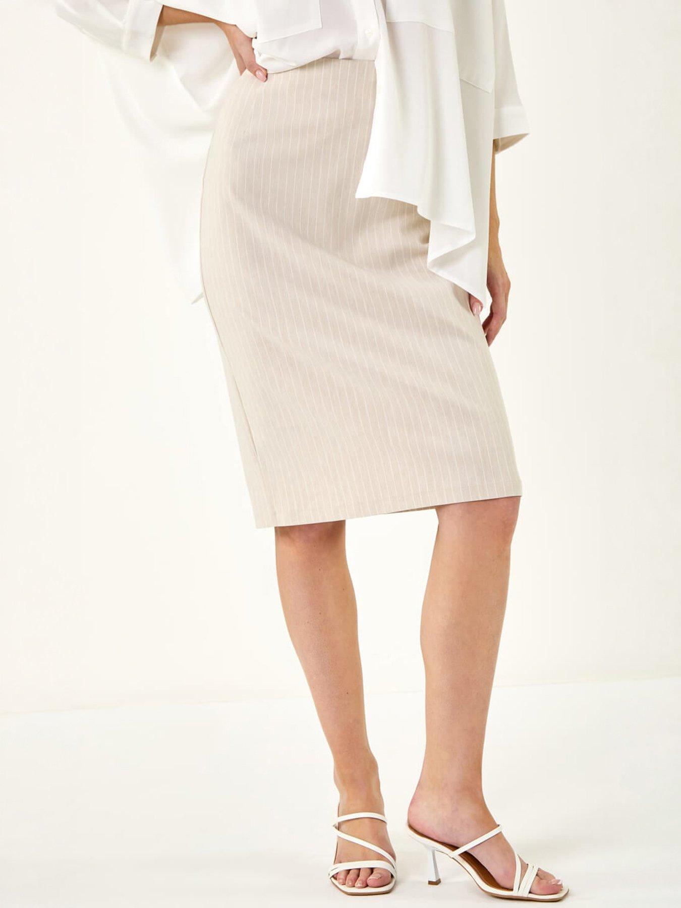 Roman Stripe Pencil Skirt