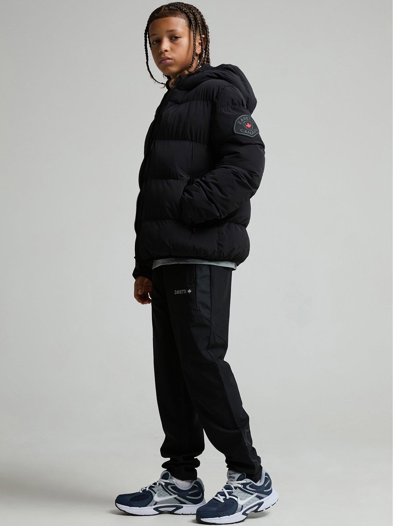 Image 2 of 7 of Zavetti Canada Kids' Dalzino Puffer Jacket with Hood and Zip Fastening - Black