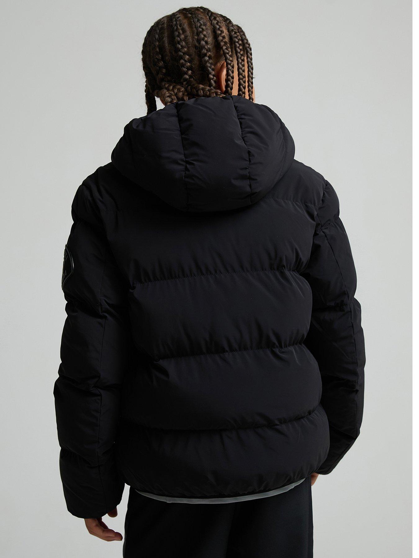 Image 3 of 7 of Zavetti Canada Kids' Dalzino Puffer Jacket with Hood and Zip Fastening - Black