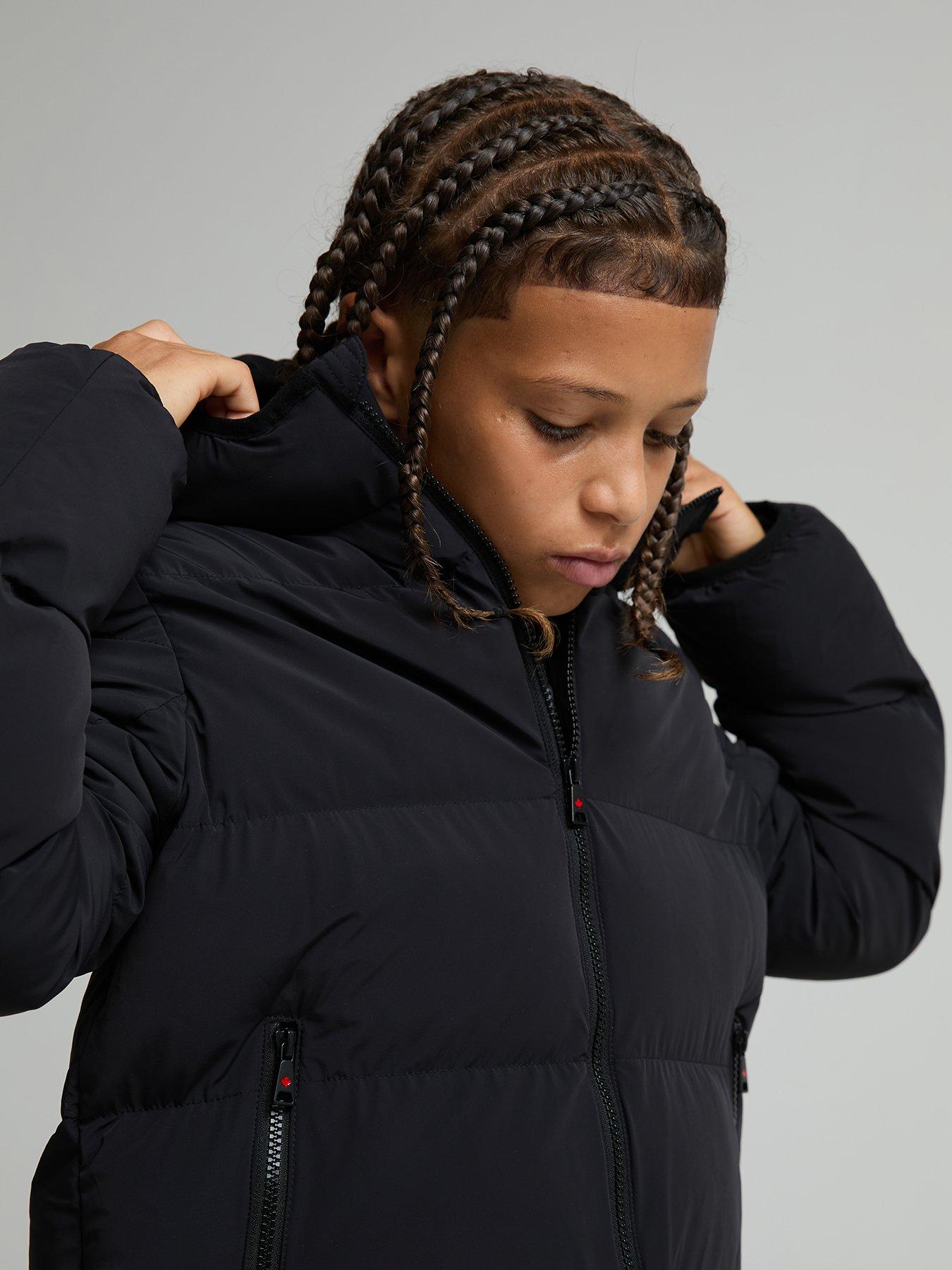 Image 6 of 7 of Zavetti Canada Kids' Dalzino Puffer Jacket with Hood and Zip Fastening - Black