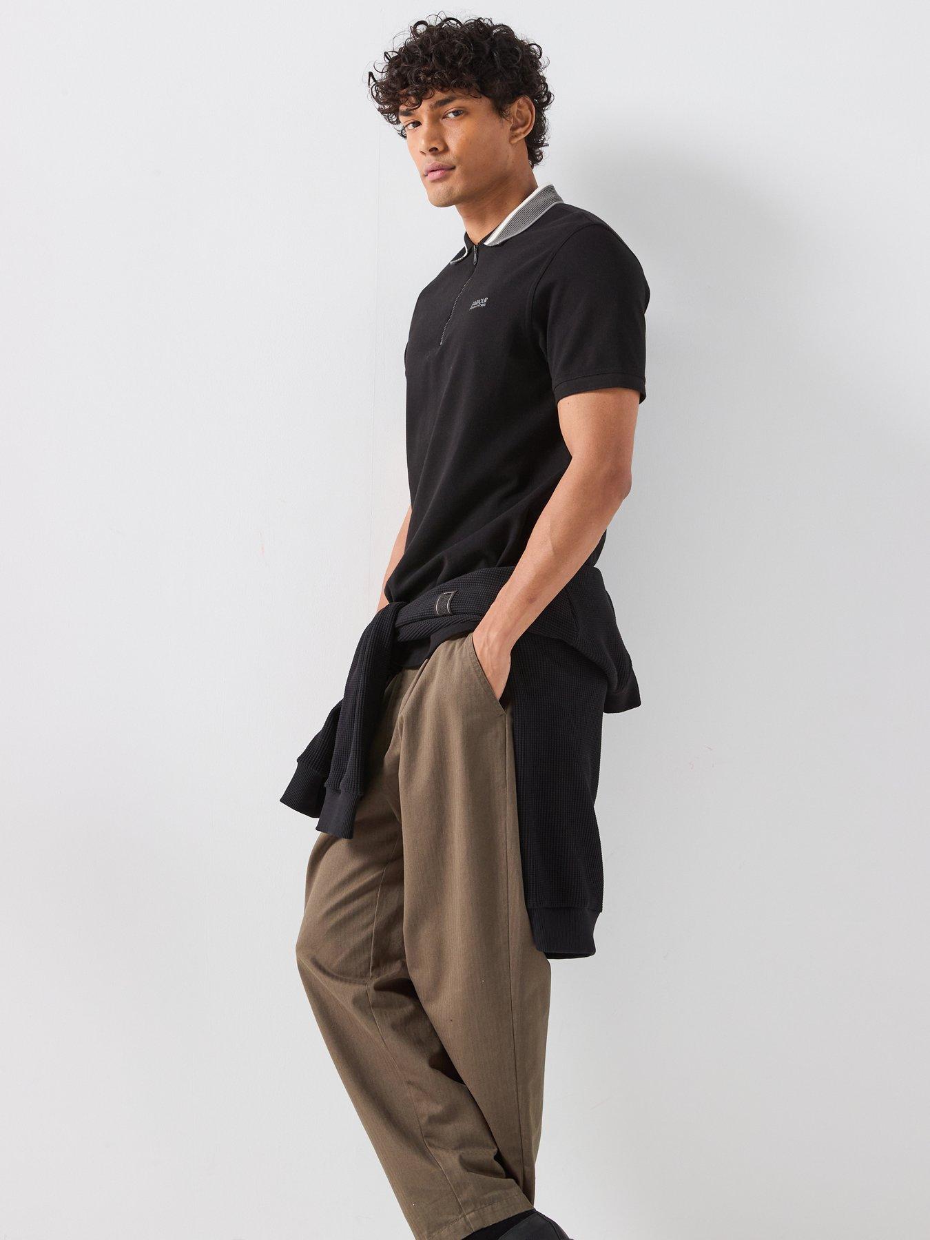 Image 5 of 6 of Barbour International Newport Tipped Zipped Polo Shirt - Black