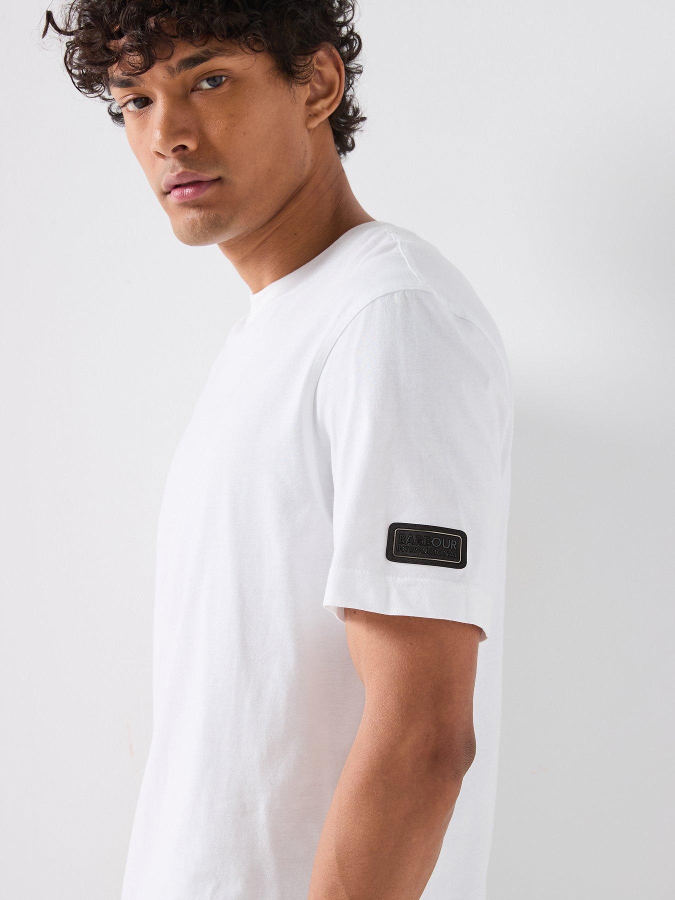 Image 6 of 6 of Barbour International International Outline Badge Relaxed T-Shirt - White